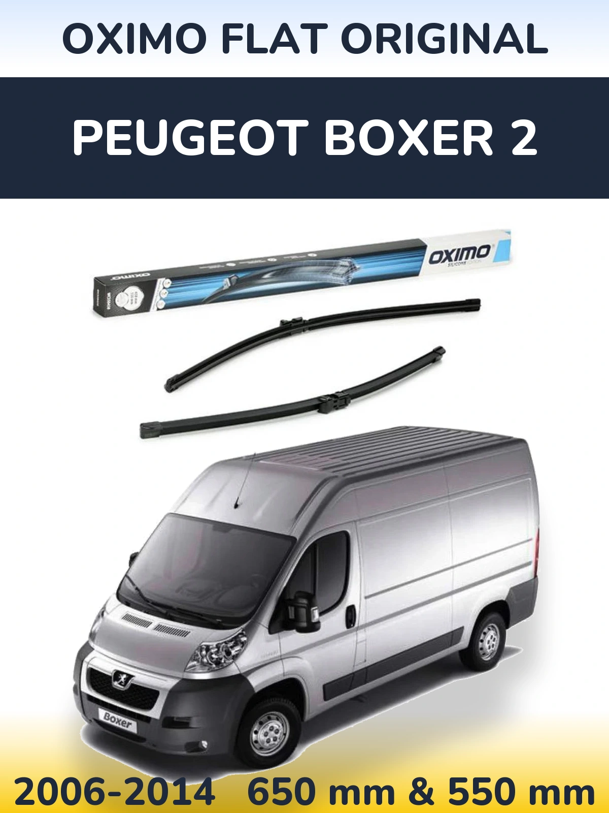 Komplet przednich wycieraczek Oximo Flat Original 650 & 550 mm do Peugeot Boxer 2 2006-2014