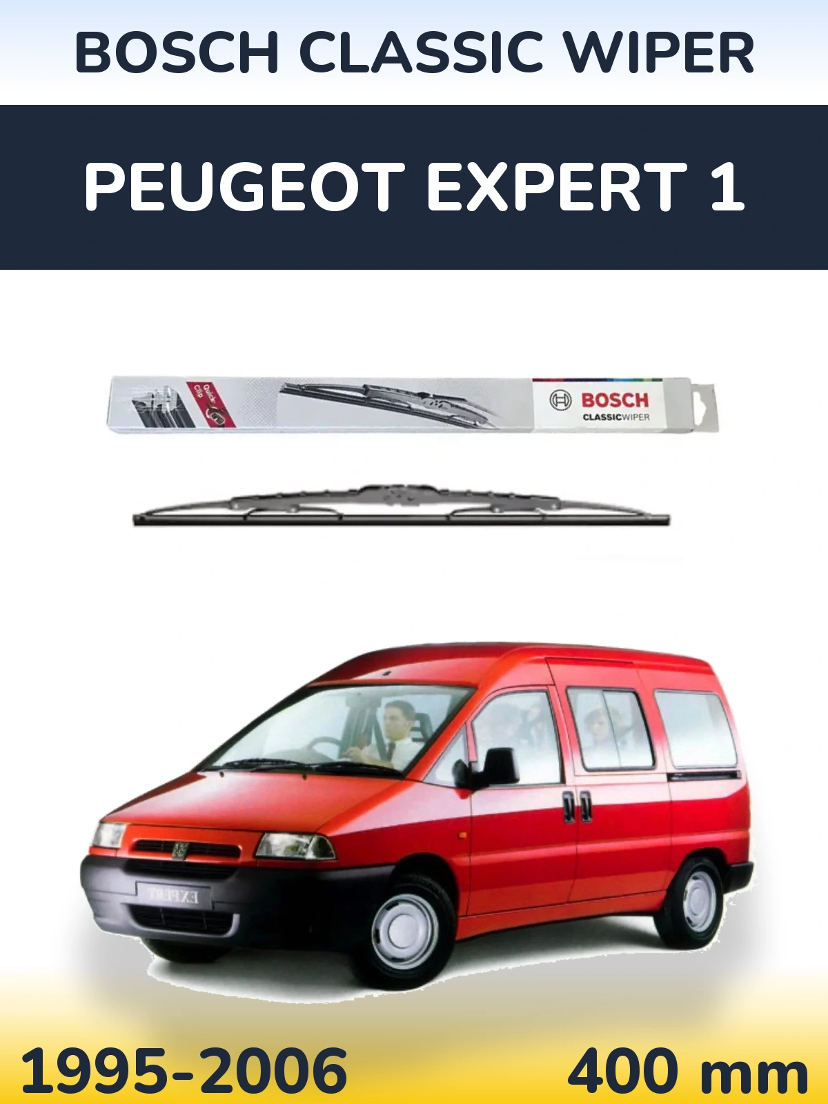 Rear wiper blade BOSCH Classic Wiper 400 мм for Peugeot Expert 1 1995-2006