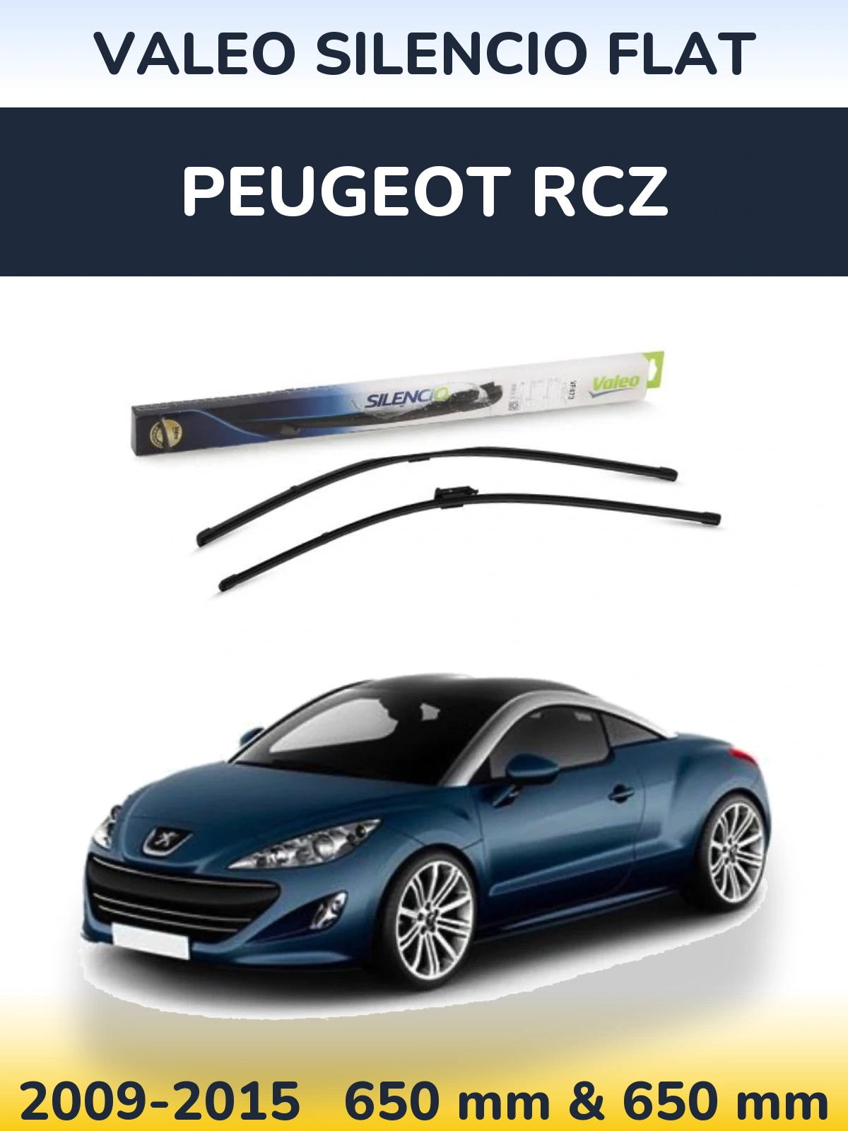 Комплект передних дворников Valeo Silencio Flat 650 & 650 мм для Peugeot RCZ 2009-2015