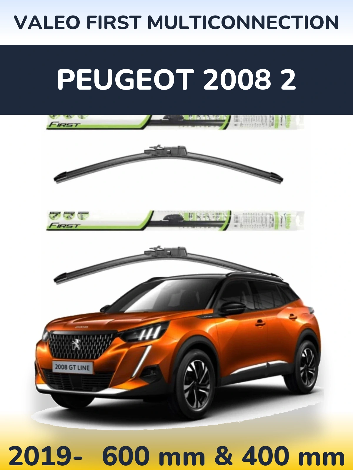 Komplet przednich wycieraczek Valeo First MultiConnection 600 & 400 mm do Peugeot 2008 2 2019-2026