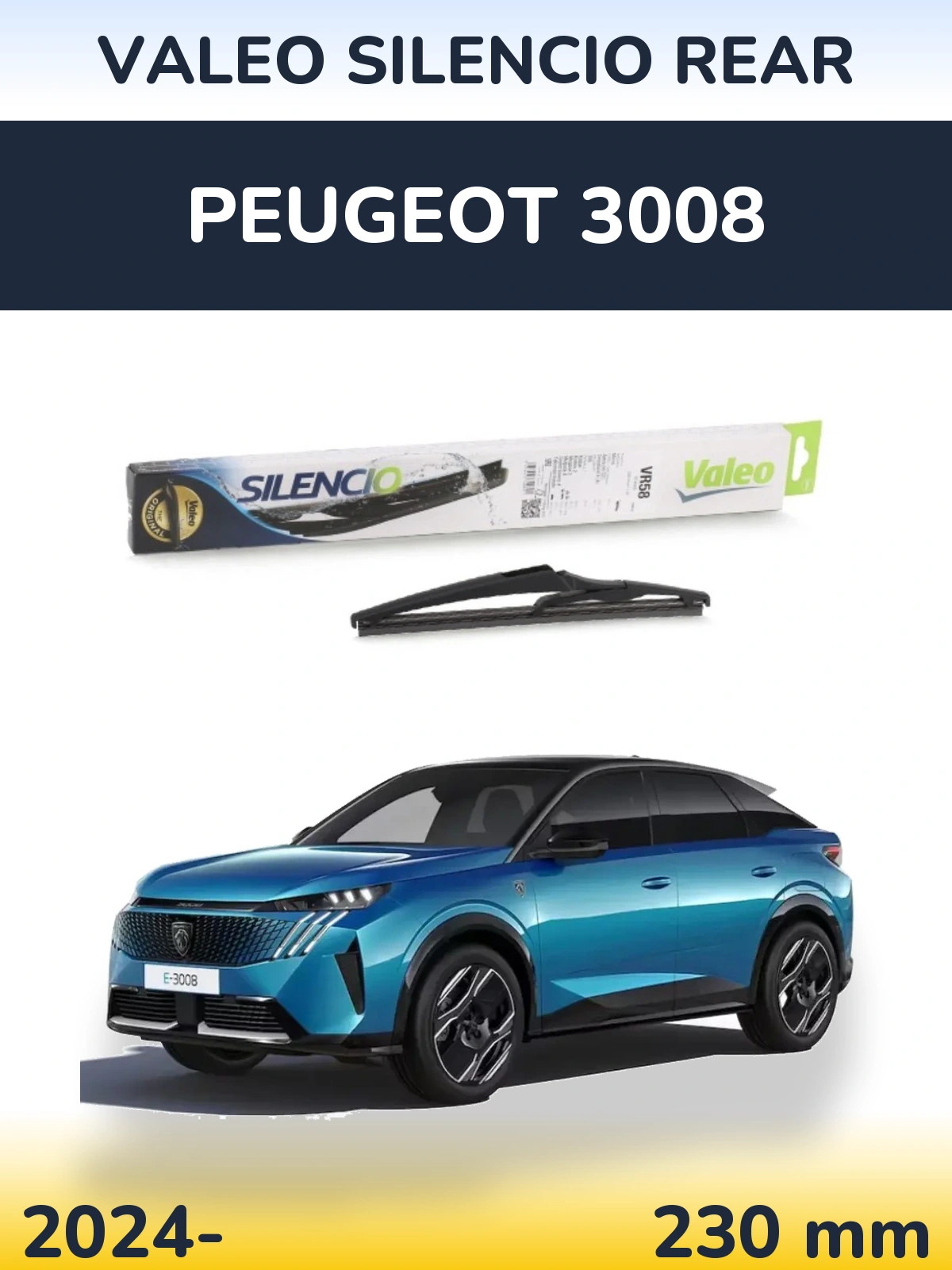 Rear wiper blade Valeo Silencio Rear 240 mm for Peugeot 3008 2024-2026