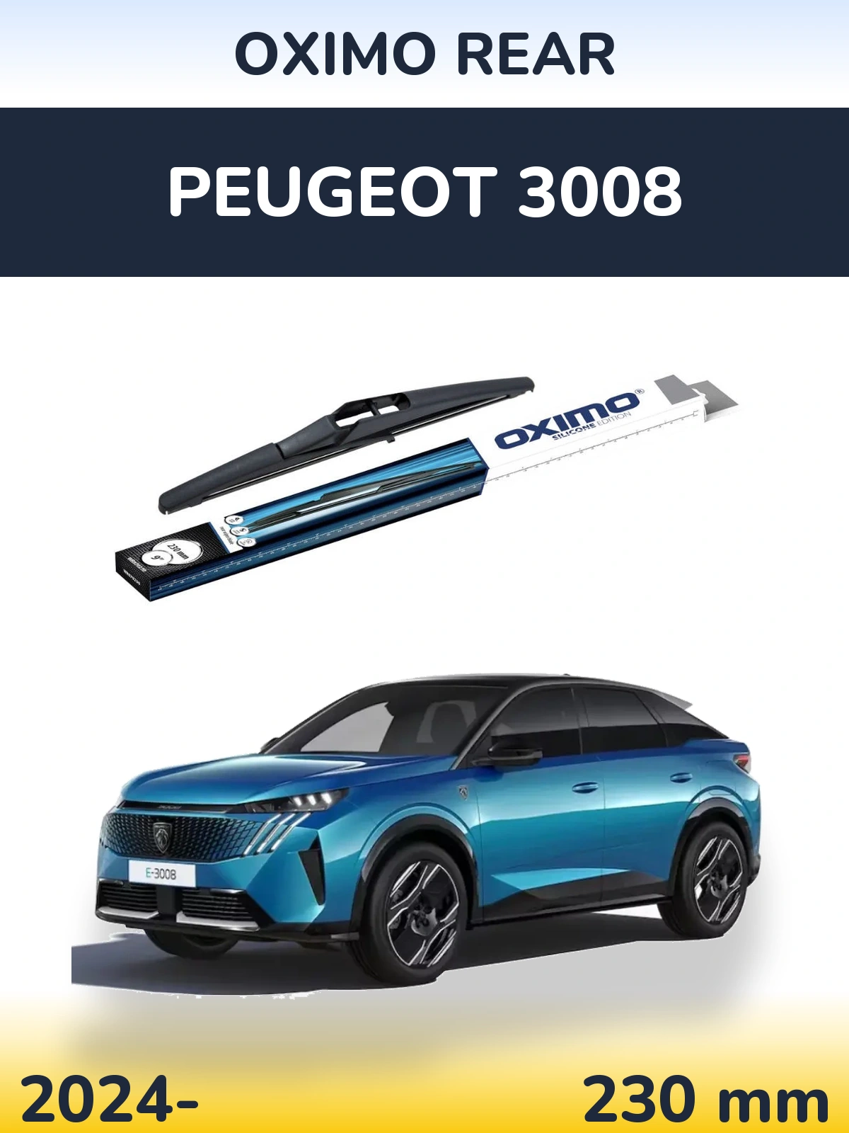 Rear wiper blade Oximo Rear 230 mm for Peugeot 3008 2024-2026