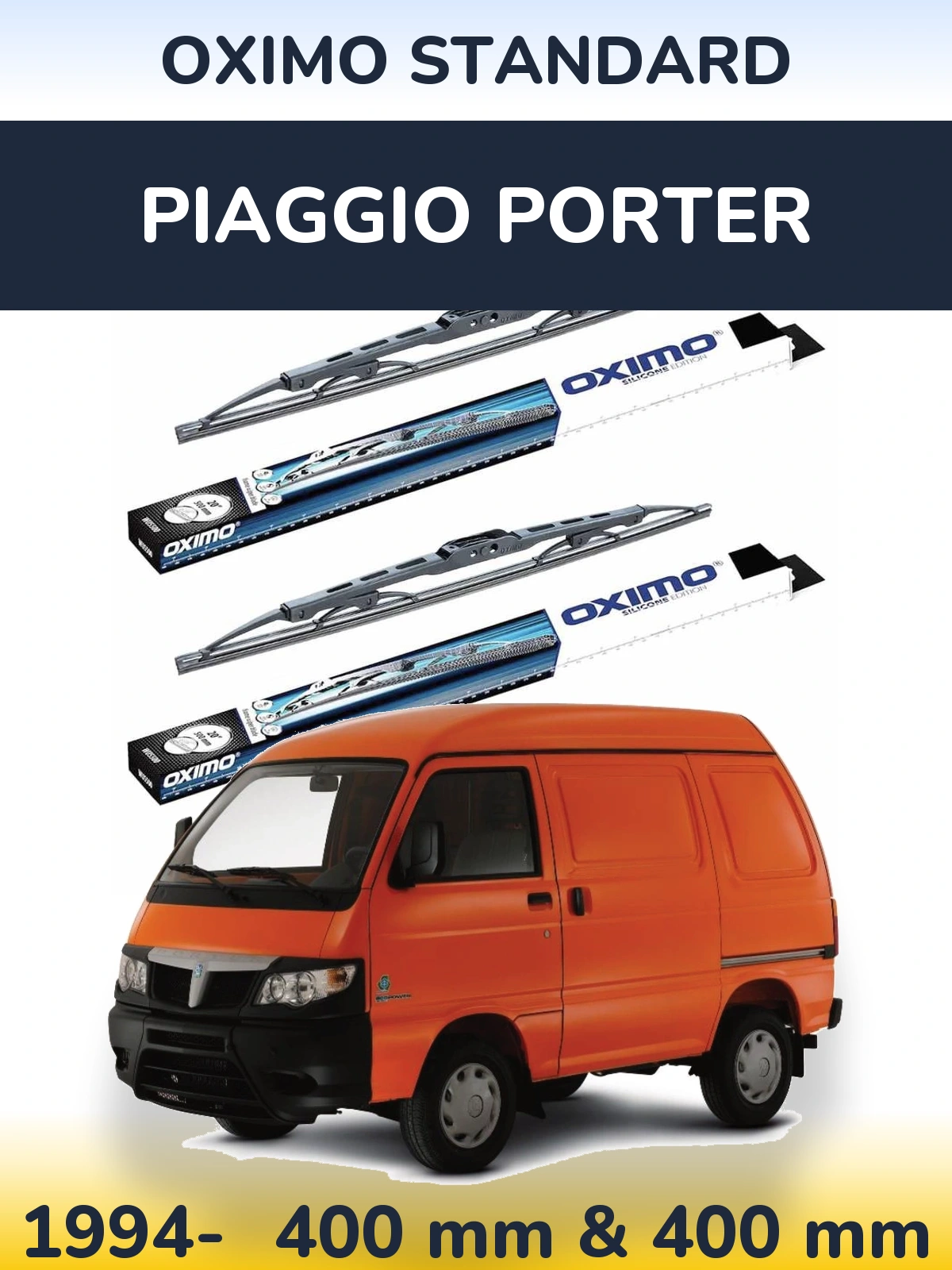 Komplet przednich wycieraczek Oximo Standard 400 & 400 mm do Piaggio Porter 1994-2026