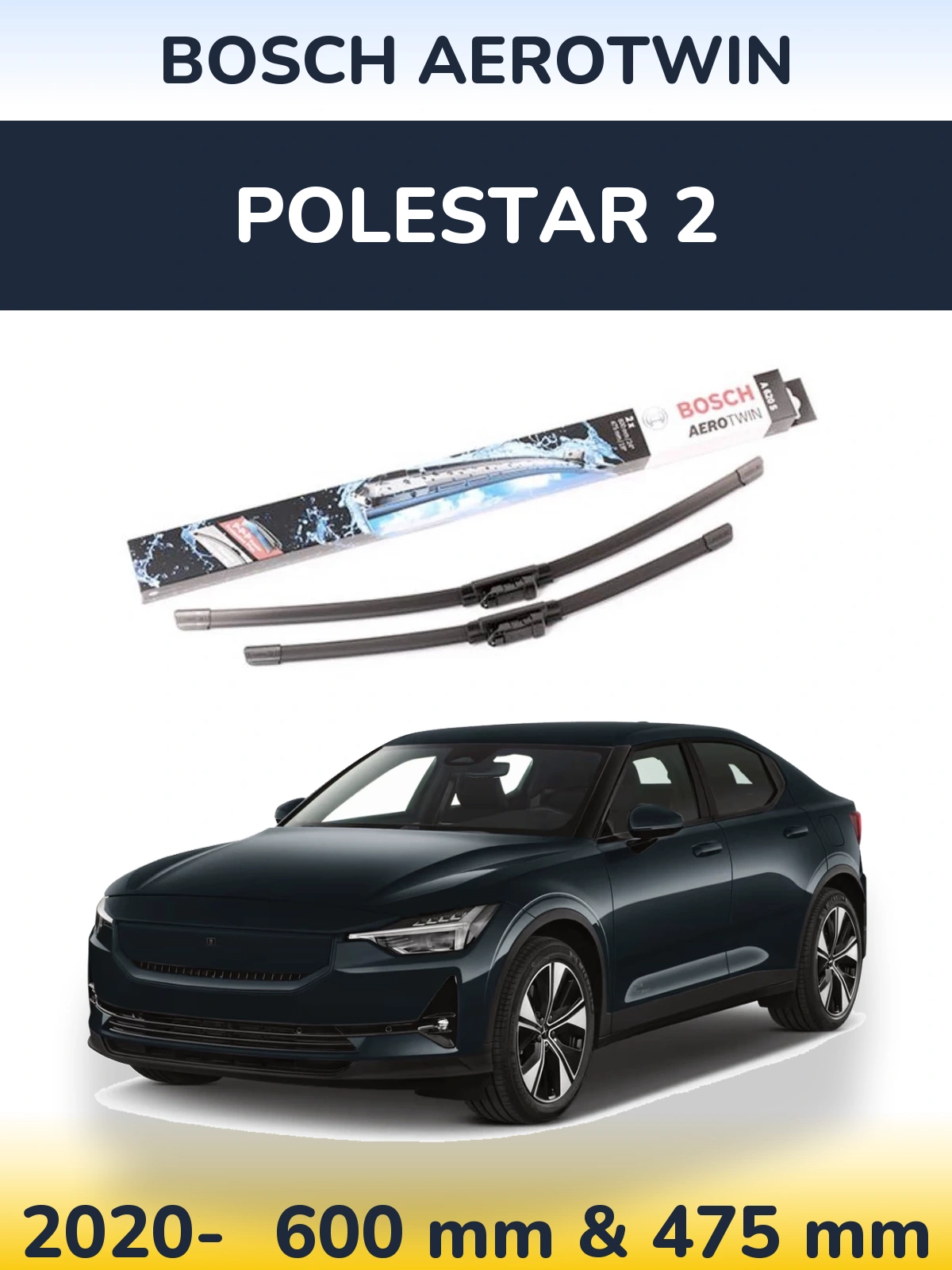 Komplet przednich wycieraczek BOSCH AeroTwin 600 & 475 mm do Polestar 2 2020-2026