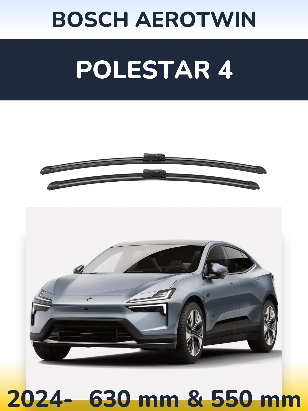 Комплект передних дворников BOSCH AeroTwin 625 & 550 мм для Polestar 4 2024-2026