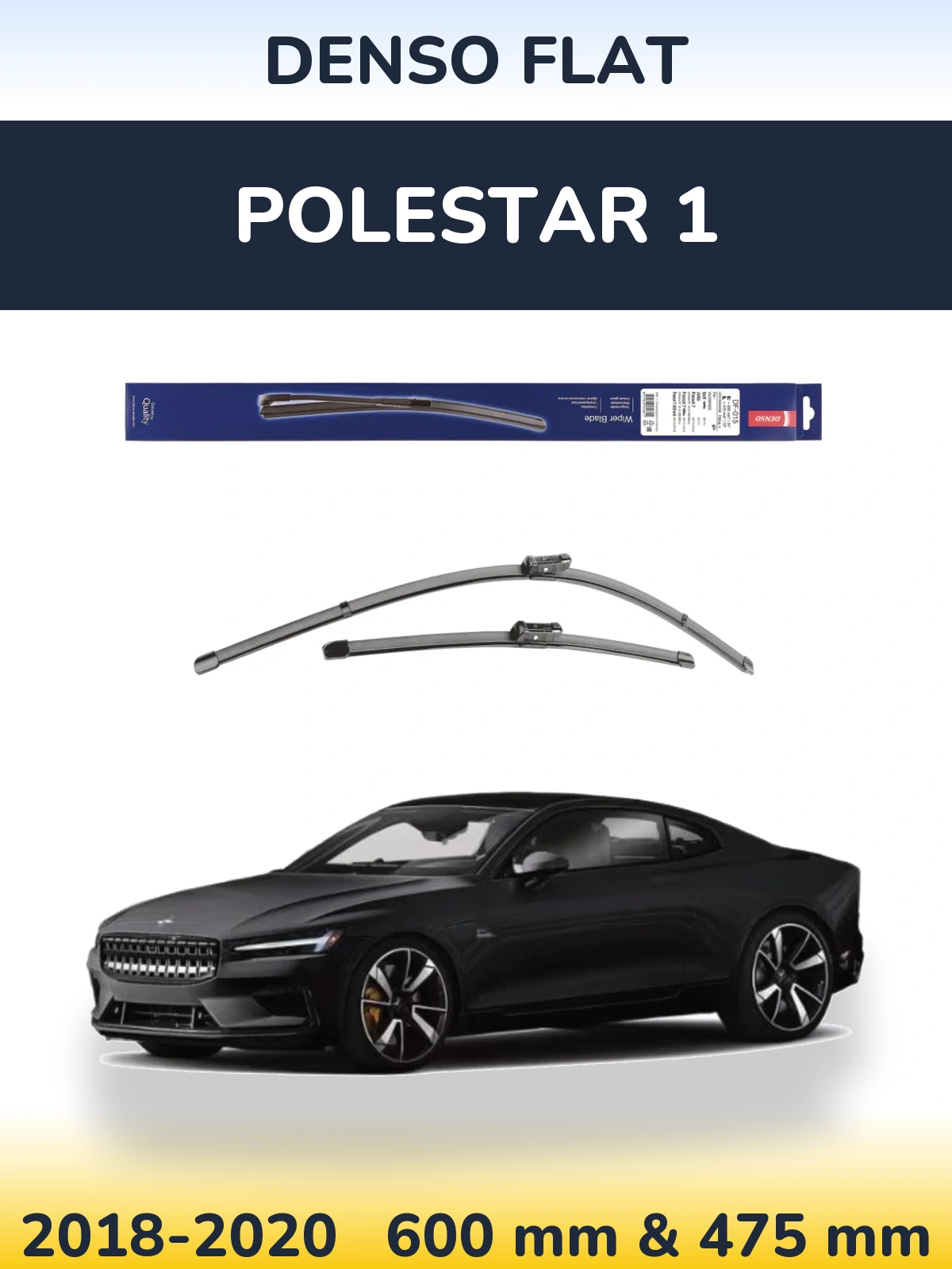 Комплект передних дворников Denso Flat 600 & 475 мм для Polestar 1 2018-2020
