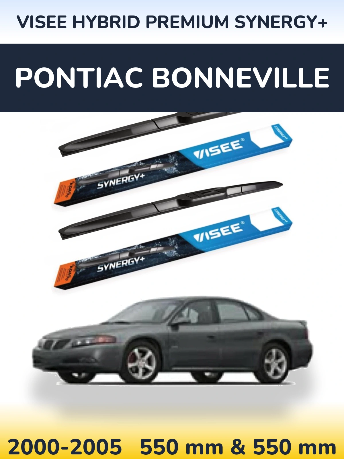 Front wiper blade set VISEE HYBRID PREMIUM SYNERGY+ 550 & 550 мм for Pontiac Bonneville 2000-2005