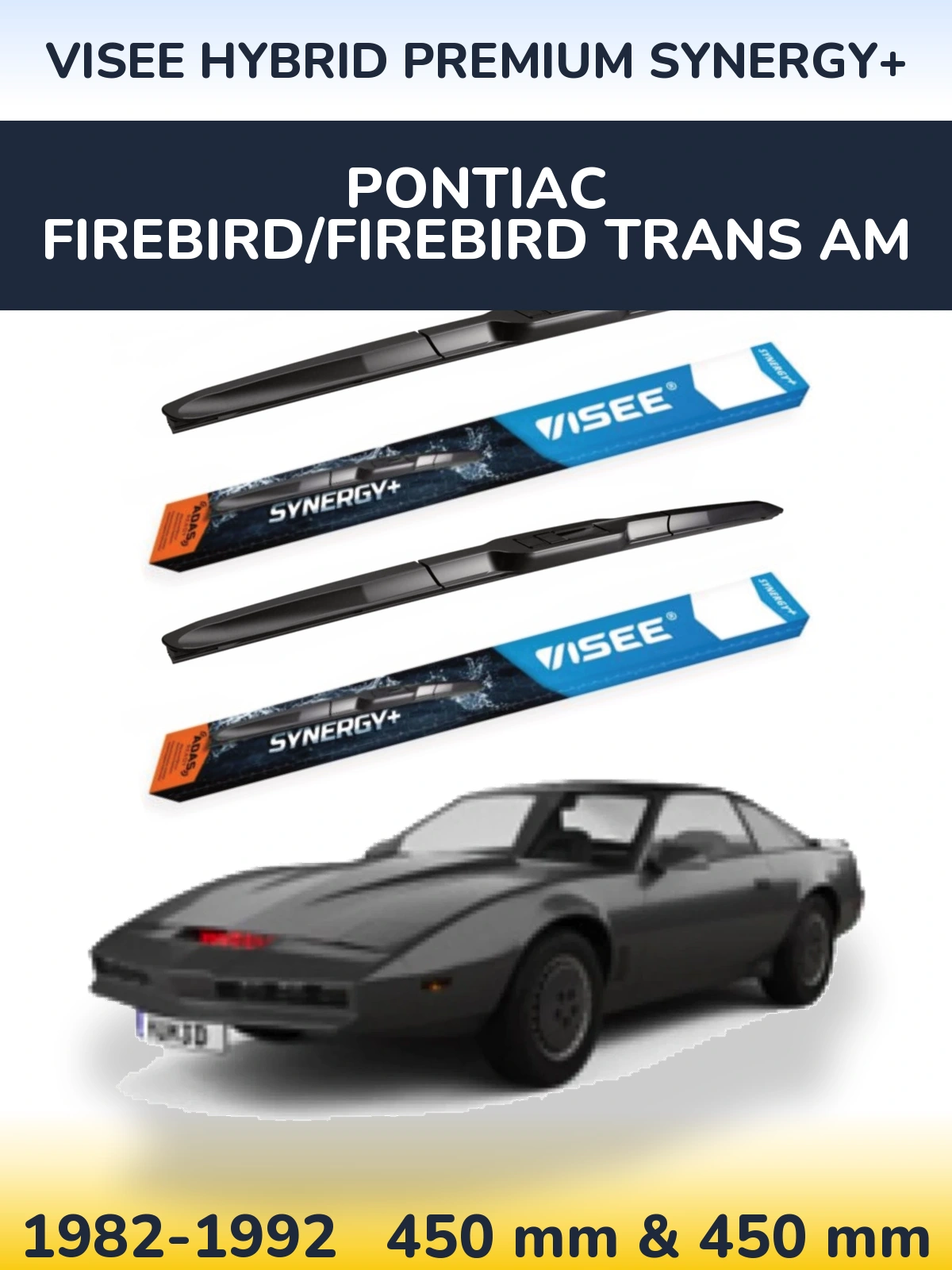 Front wiper blade set VISEE HYBRID PREMIUM SYNERGY+ 450 & 450 мм for Pontiac Firebird/Firebird Trans Am 1982-1992