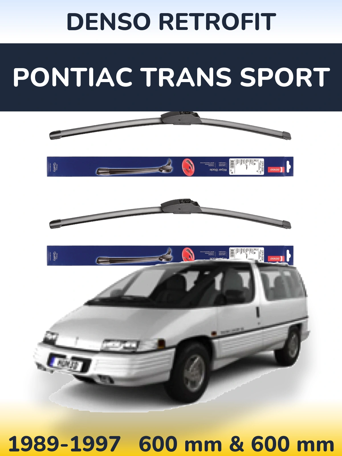 Front wiper blade set Denso Retrofit 600 & 600 мм for Pontiac Trans Sport 1989-1997