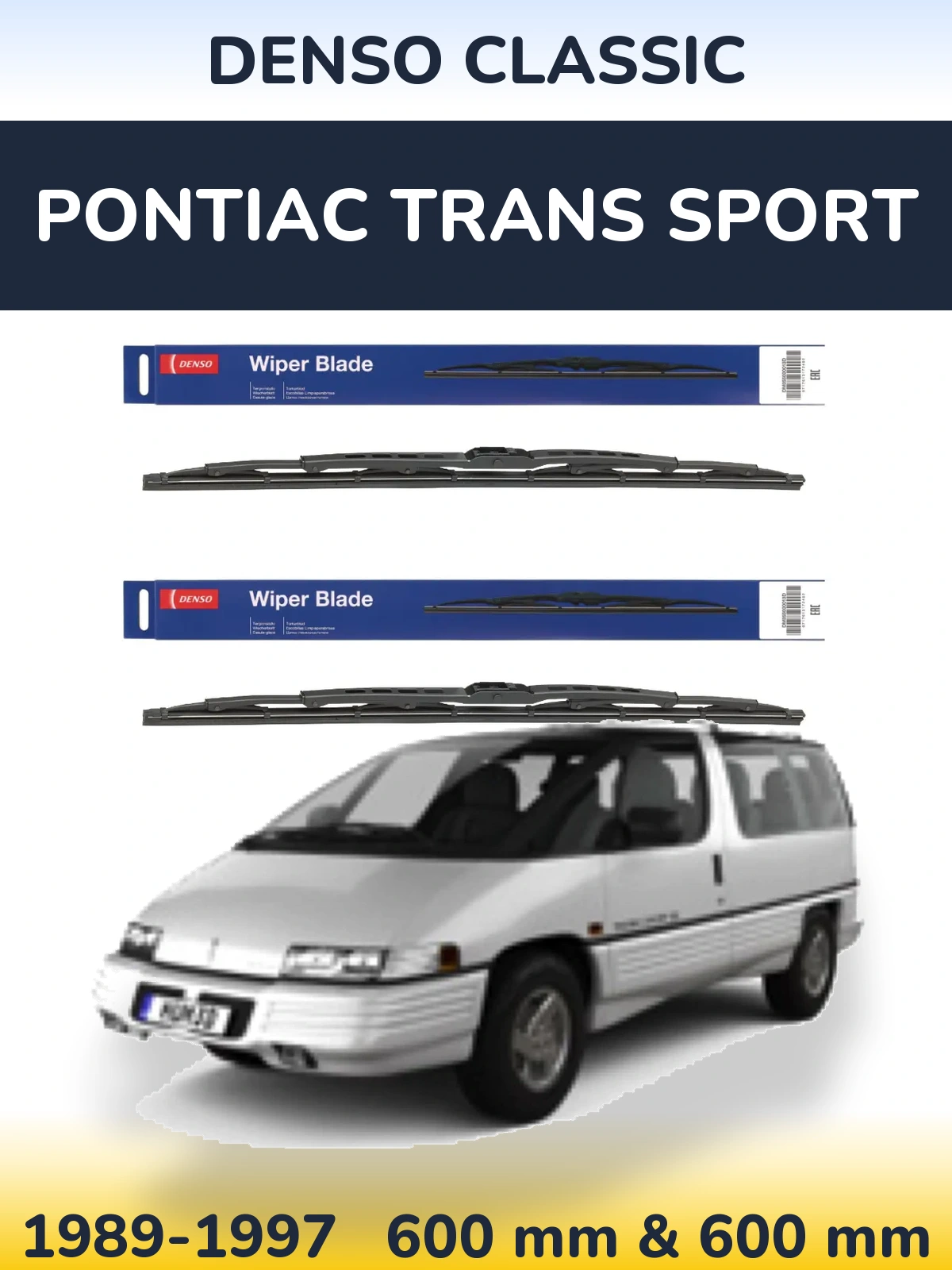 Front wiper blade set Denso Classic 600 & 600 мм for Pontiac Trans Sport 1989-1997