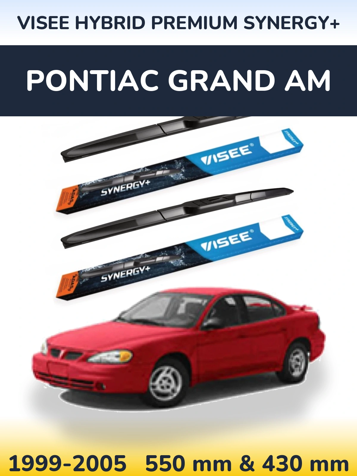 Комплект передних дворников VISEE HYBRID PREMIUM SYNERGY+ 550 & 430 мм для Pontiac Grand AM 1999-2005