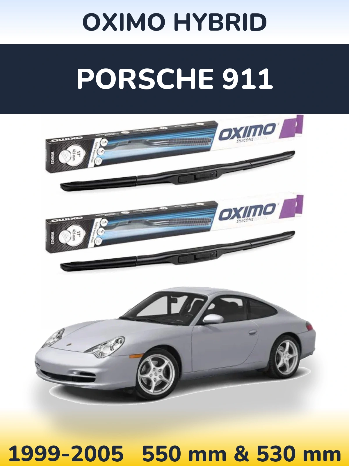 Komplet przednich wycieraczek Oximo Hybrid 550 & 530 mm do Porsche 911 1999-2005