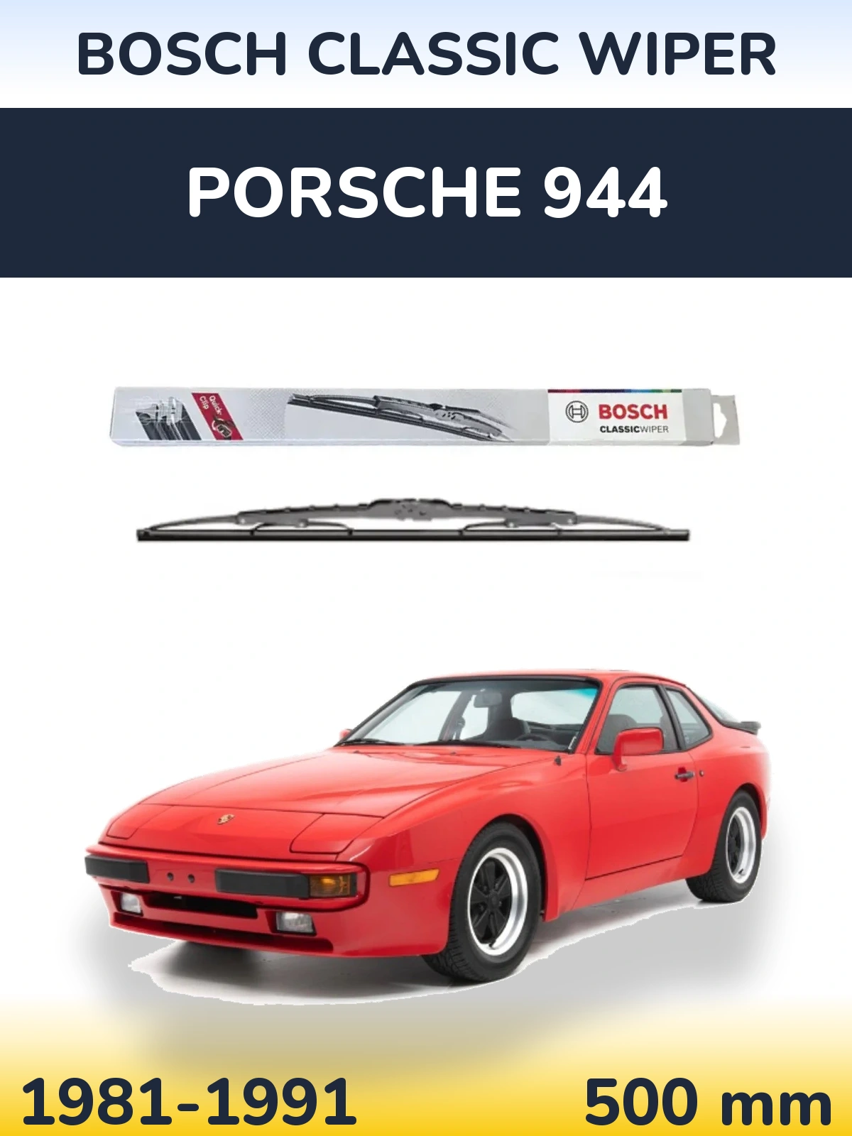 Tylna wycieraczka BOSCH Classic Wiper 500 mm do Porsche 944 1981-1991