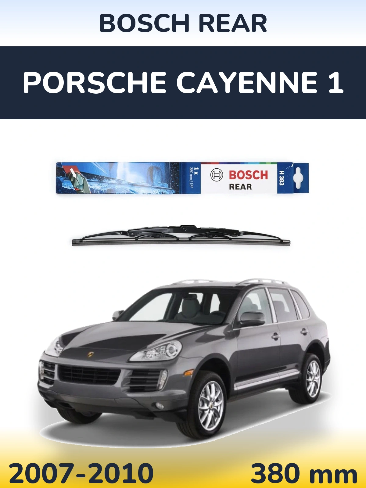 Rear wiper blade BOSCH Rear 380 mm for Porsche Cayenne 1 2007-2010