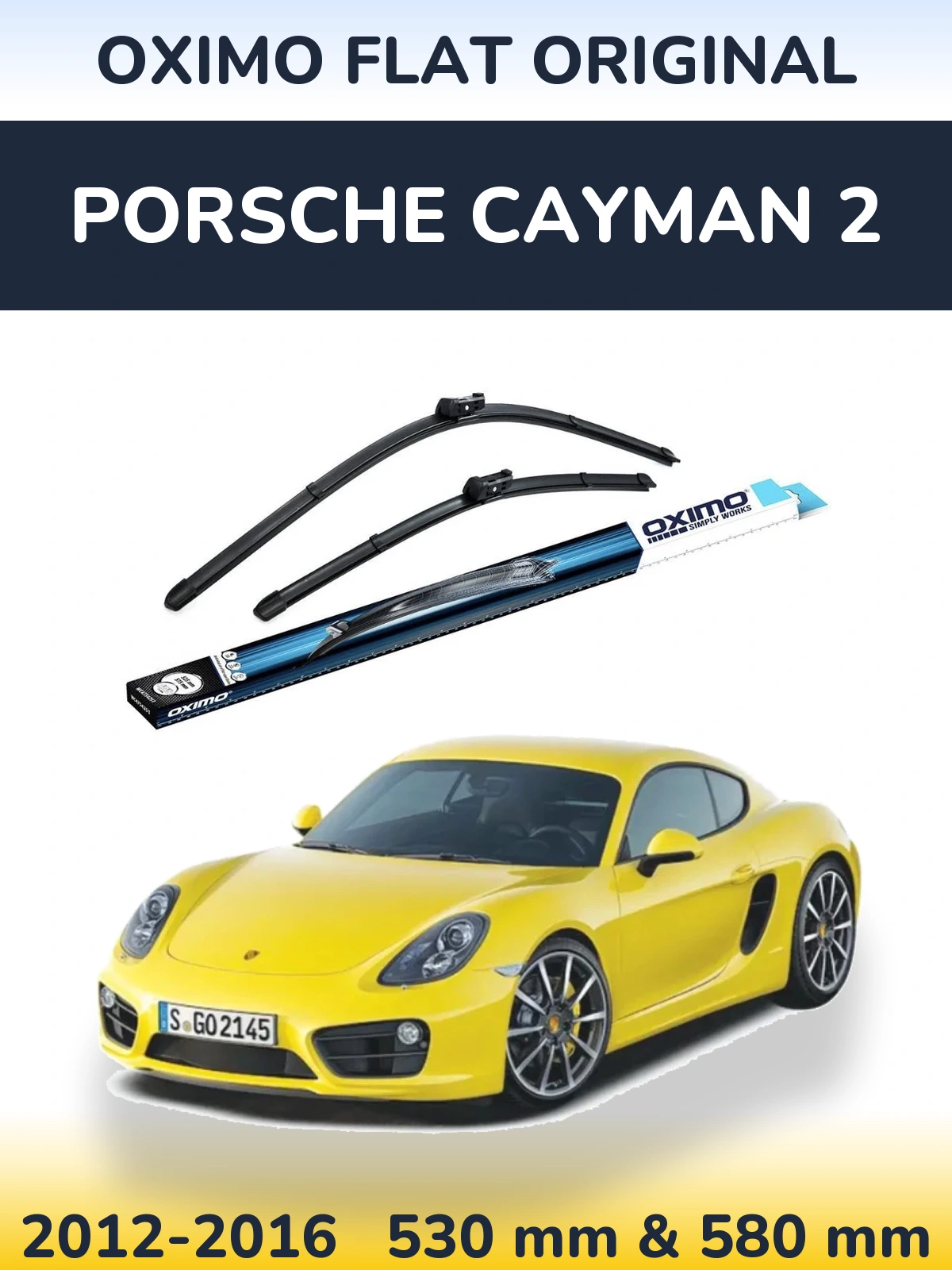 Komplet przednich wycieraczek Oximo Flat Original 530 & 580 mm do Porsche Cayman 2 2012-2016