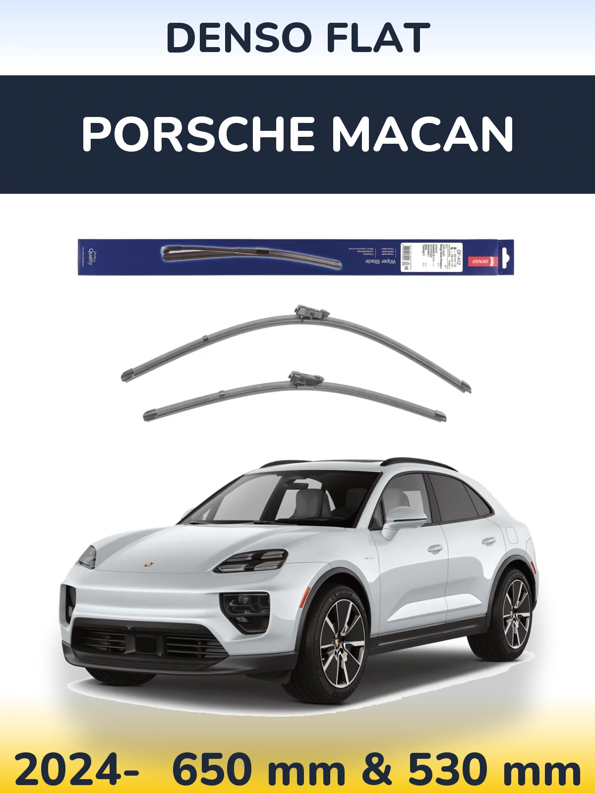 Komplet przednich wycieraczek Denso Flat 650 & 530 mm do Porsche Macan 2024-2026