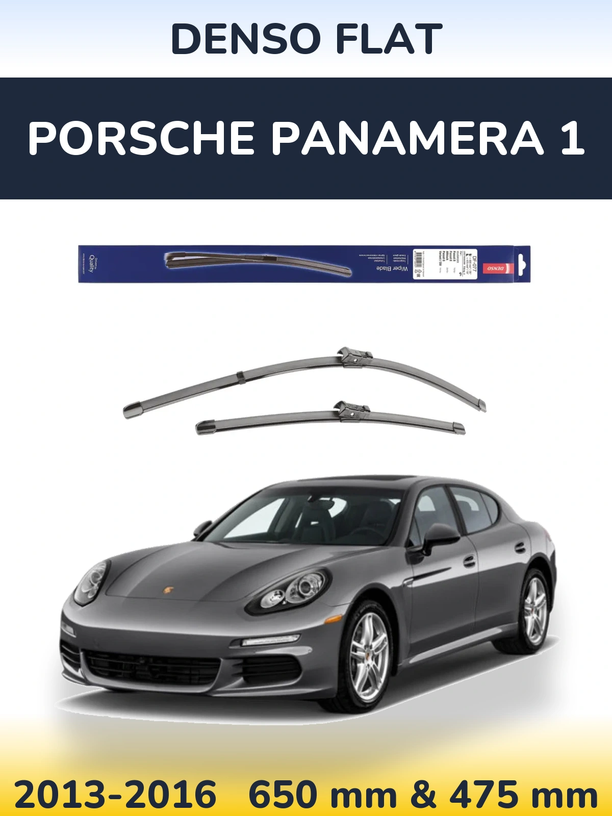 Komplet przednich wycieraczek Denso Flat 650 & 475 mm do Porsche Panamera 1 2013-2016