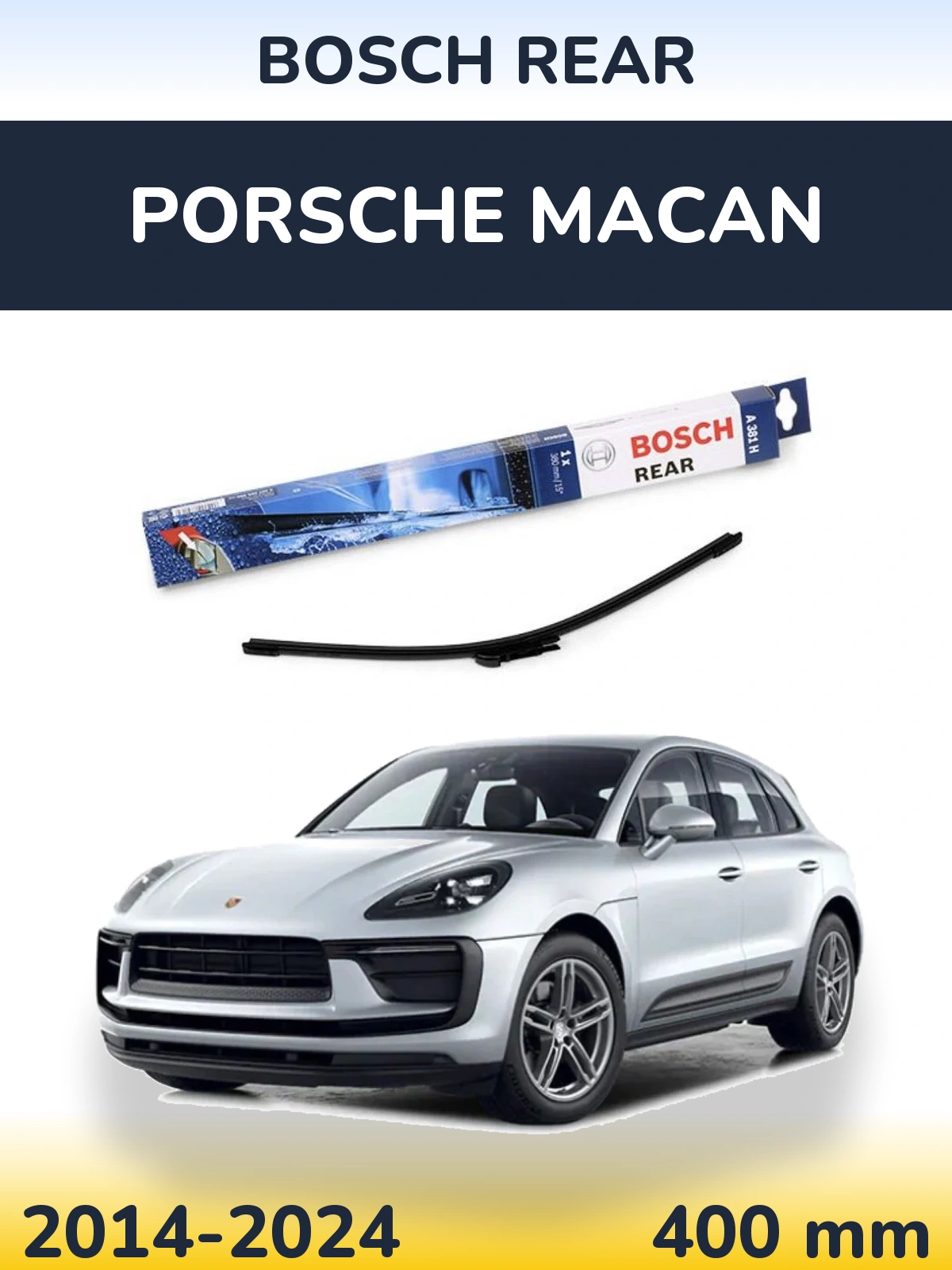 Rear wiper blade BOSCH Rear 380 мм for Porsche Macan 2014-2024