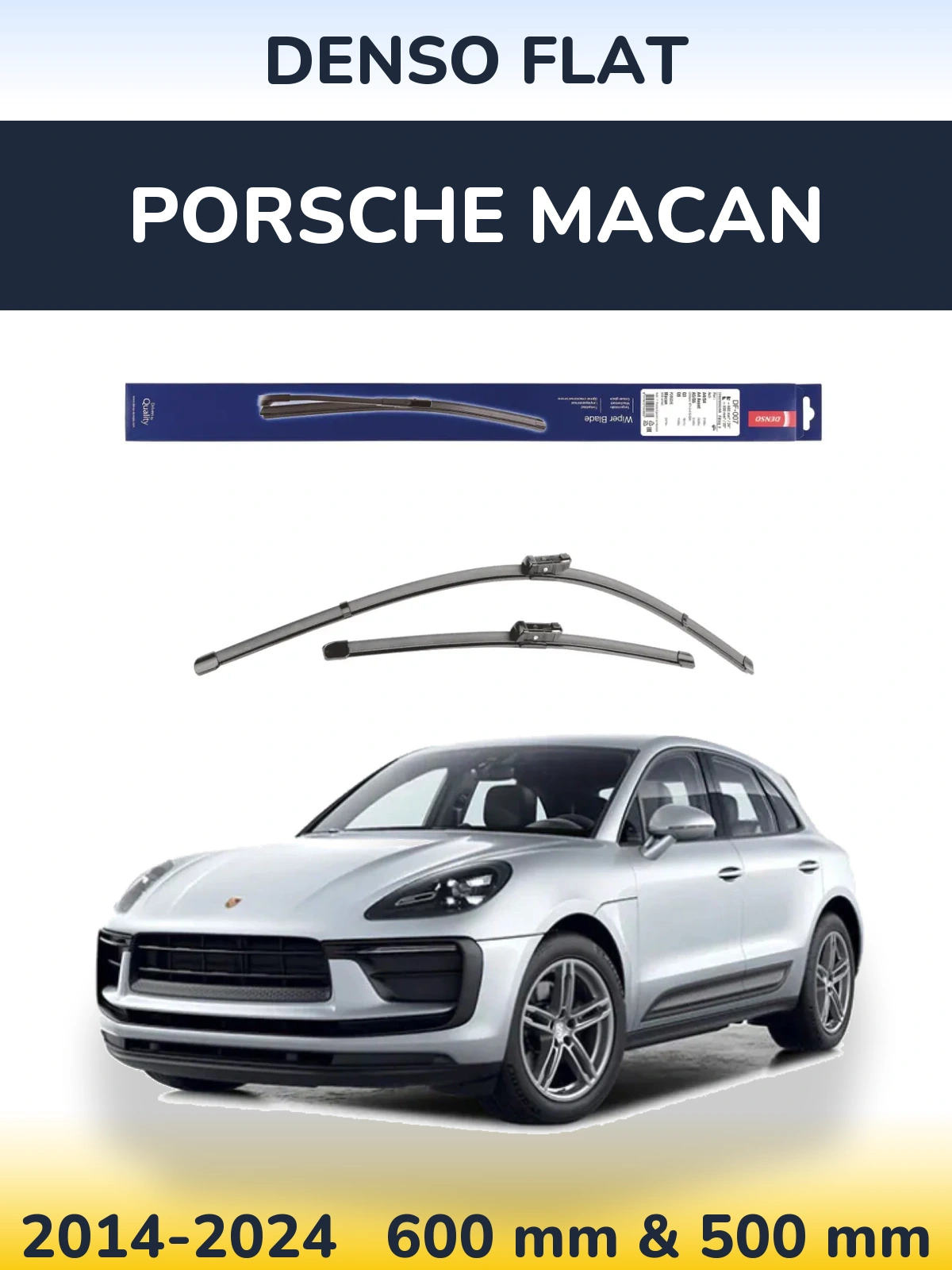 Комплект передних дворников Denso Flat 600 & 500 мм для Porsche Macan 2014-2024