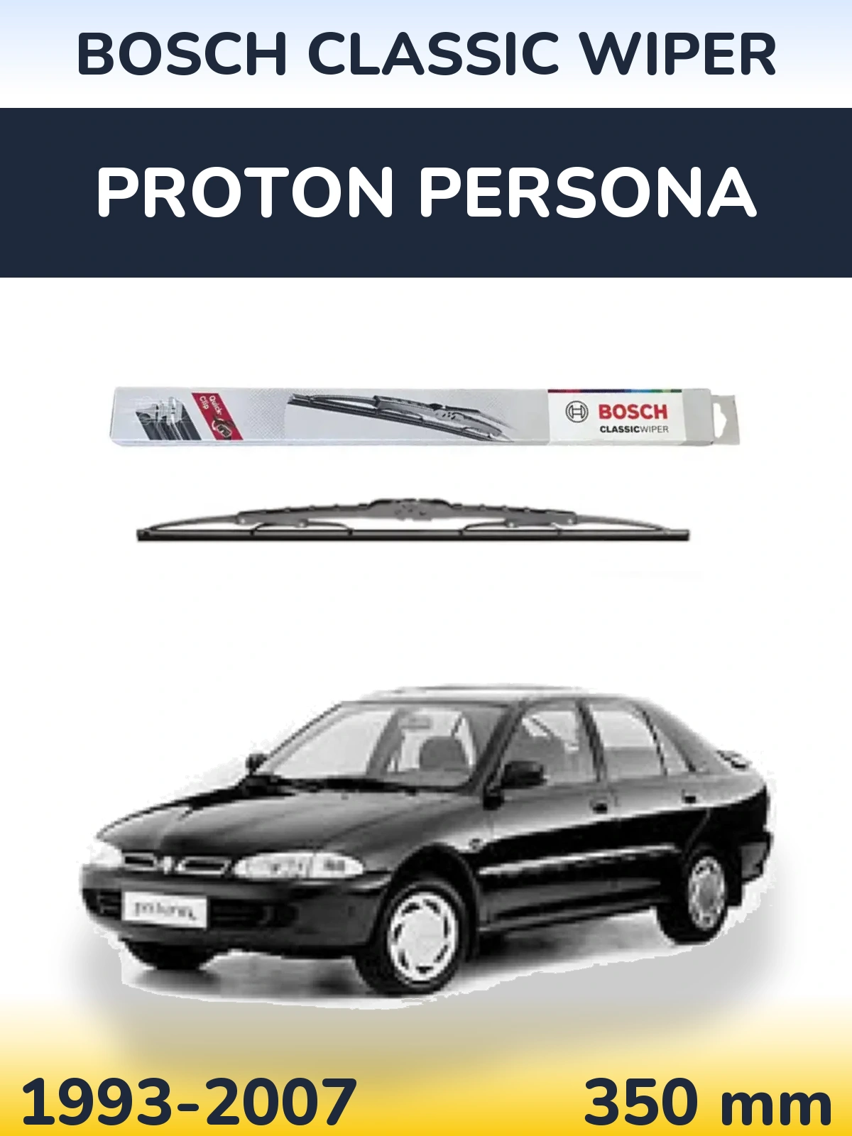 Rear wiper blade BOSCH Classic Wiper 340 mm for Proton Persona 1993-2007
