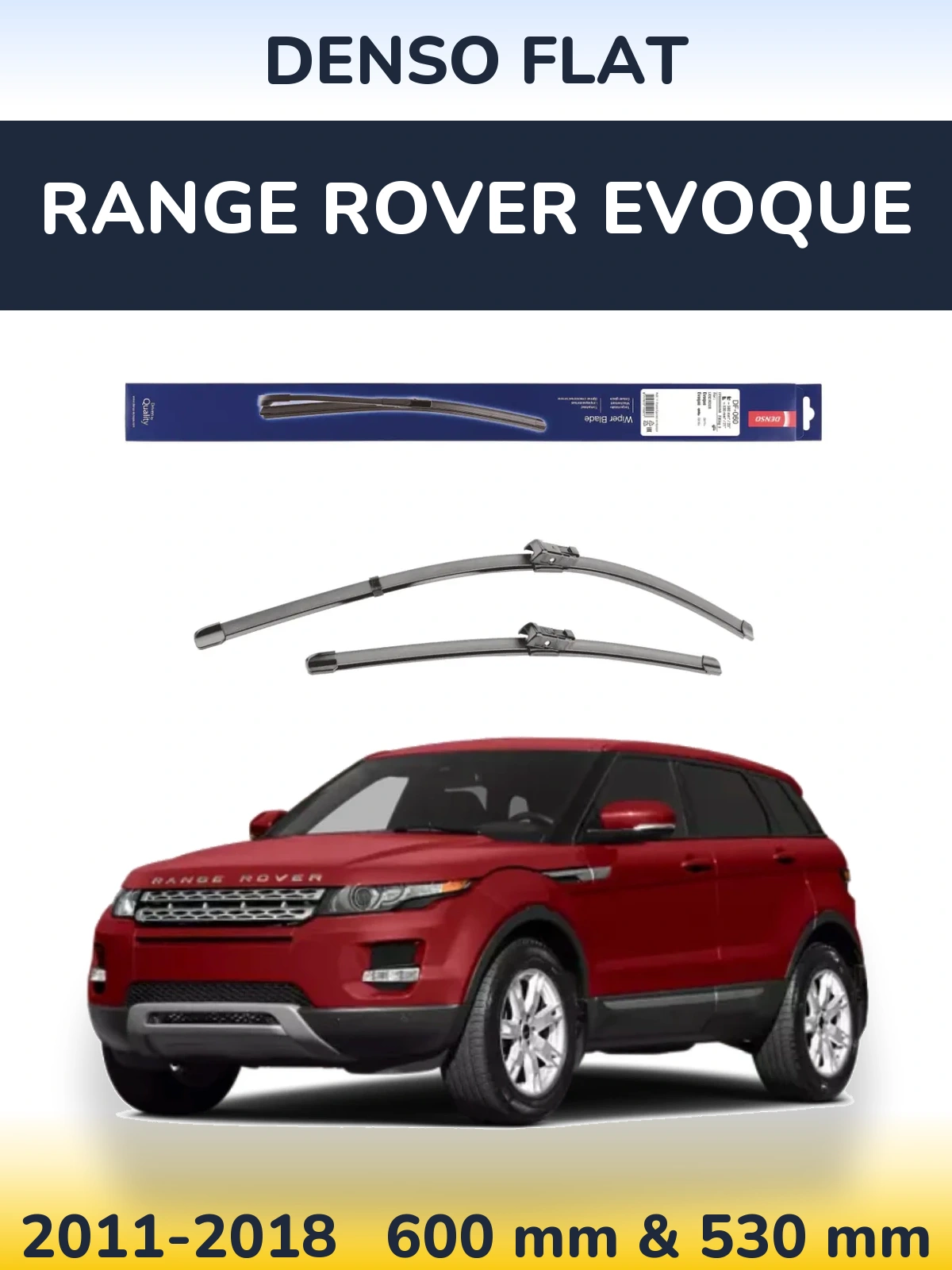Komplet przednich wycieraczek Denso Flat 580 & 530 mm do Range Rover Evoque 2011-2018