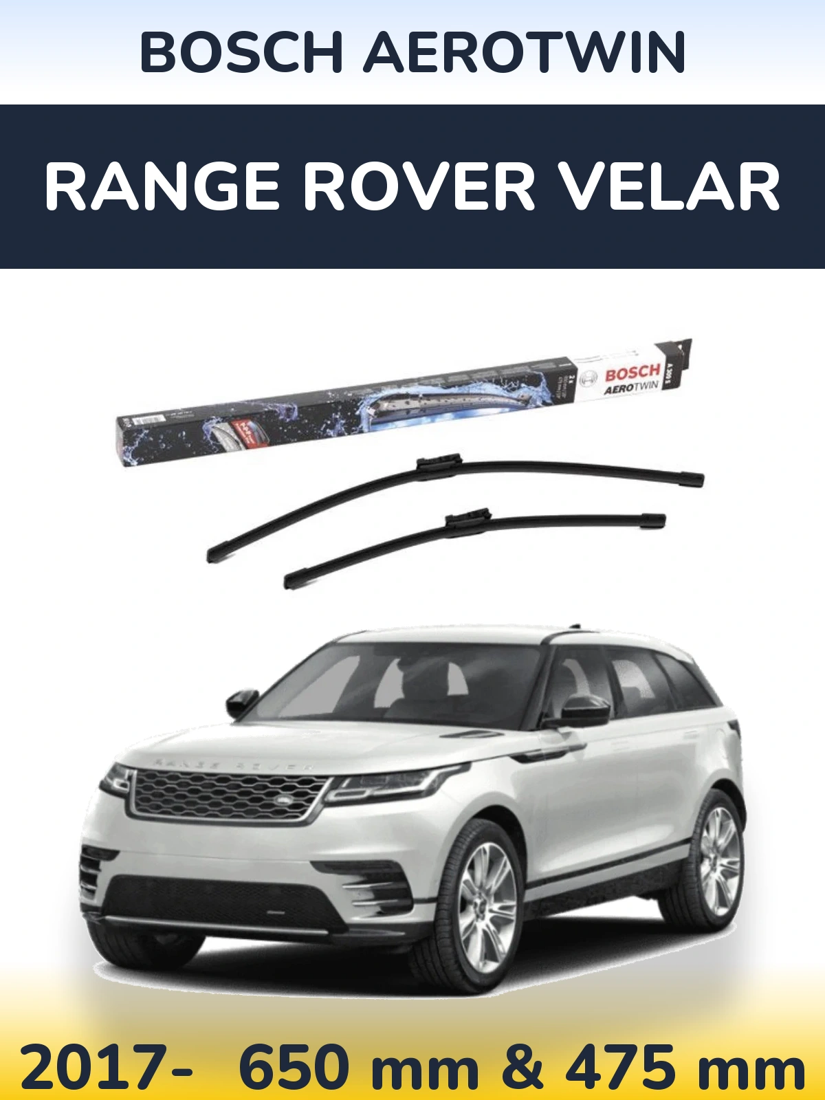 Komplet przednich wycieraczek BOSCH AeroTwin 650 & 475 mm do Range Rover Velar 2017-2026