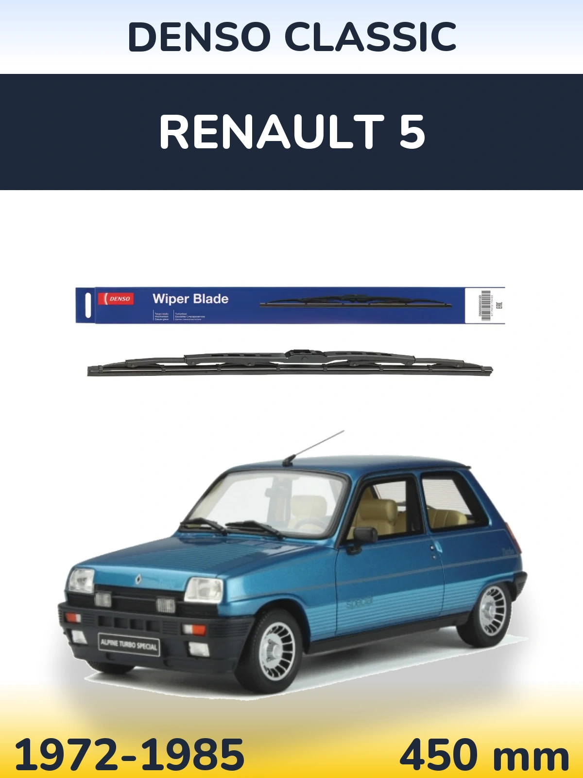 Rear wiper blade Denso Classic 450 мм for Renault 5 1972-1985