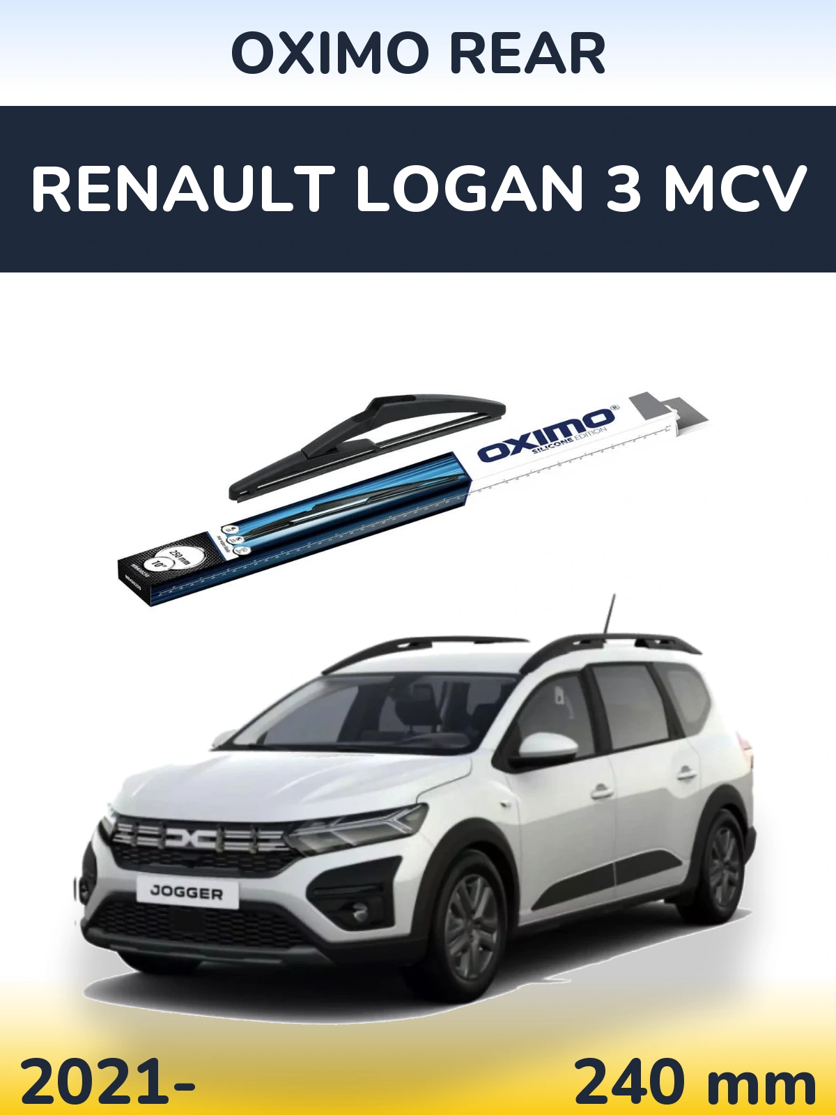 Rear wiper blade Oximo Rear 250 мм for Renault Logan 3 MCV 2021-2026