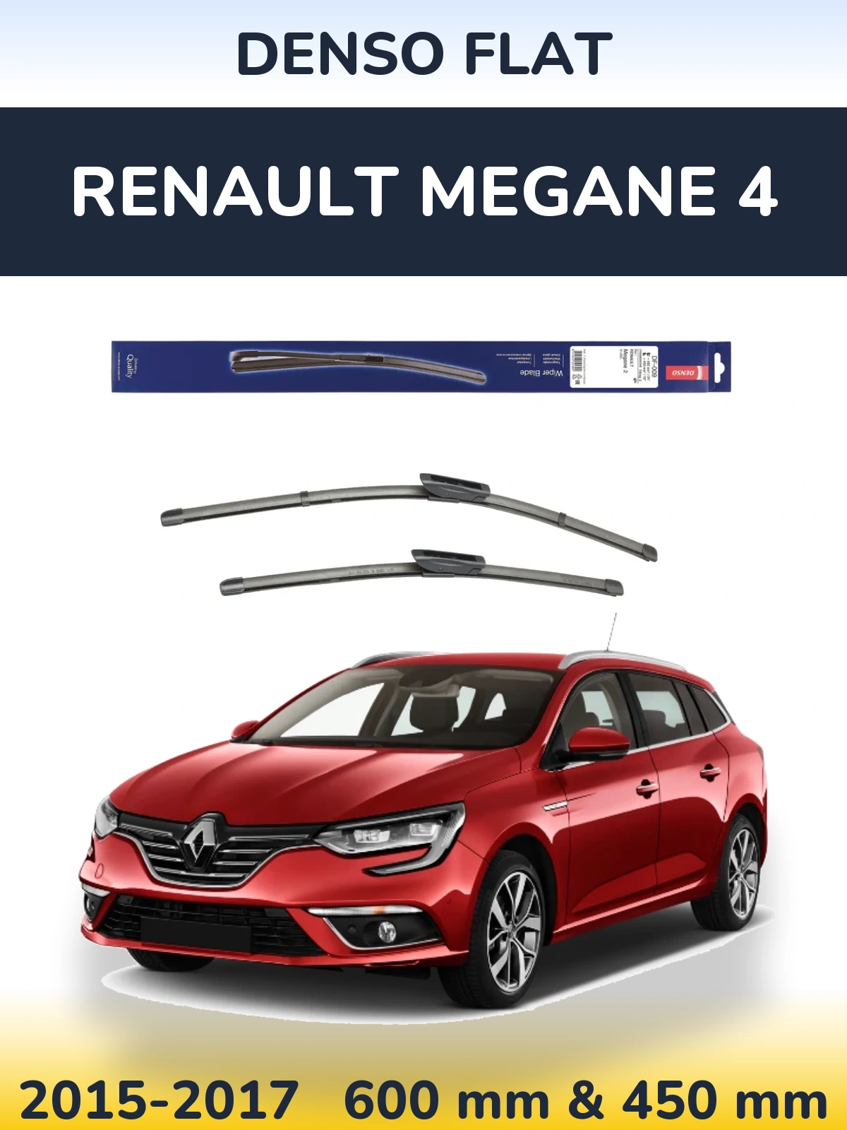 Комплект передніх щіток Denso Flat 600 & 450 мм для Renault Megane 4 2015-2017