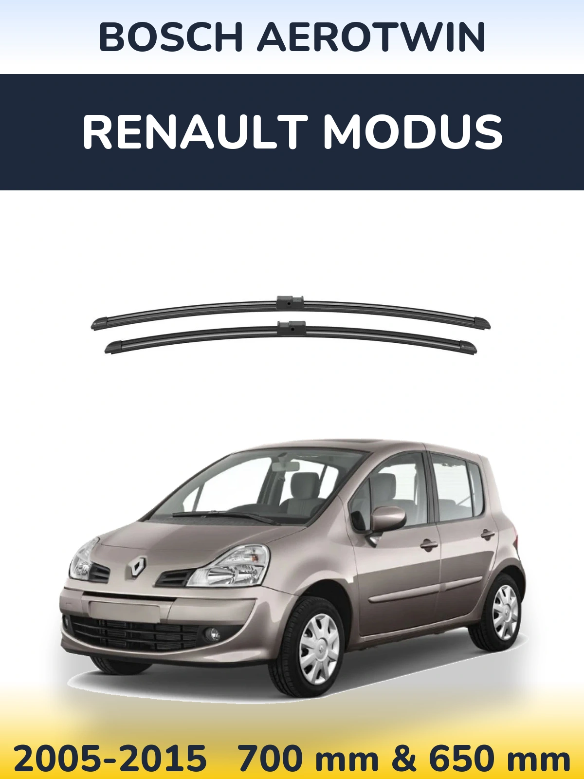 Komplet przednich wycieraczek BOSCH AeroTwin 700 & 625 mm do Renault Modus 2005-2015