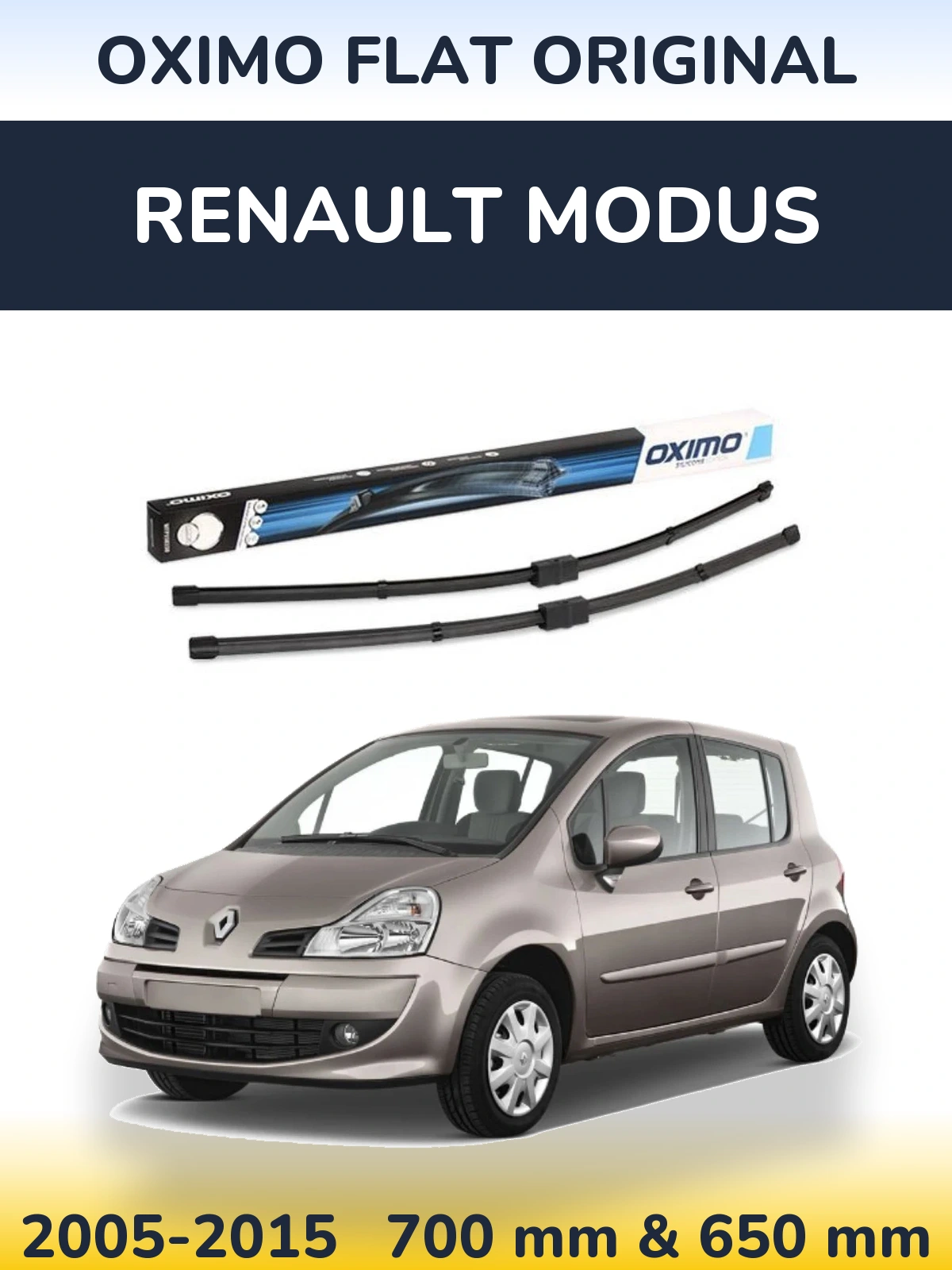 Komplet przednich wycieraczek Oximo Flat Original 700 & 650 mm do Renault Modus 2005-2015
