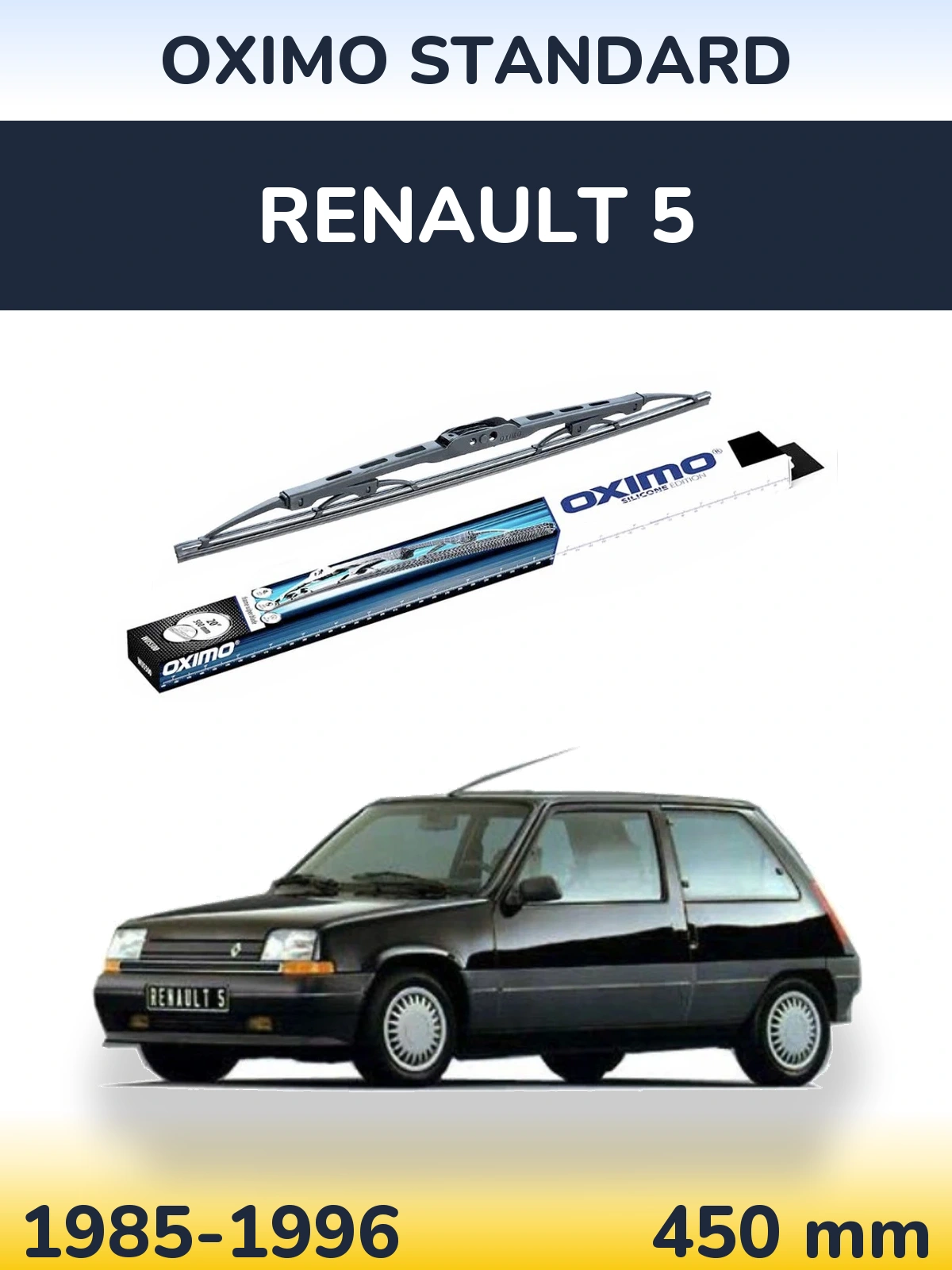 Rear wiper blade Oximo Standard 450 мм for Renault 5 1985-1996