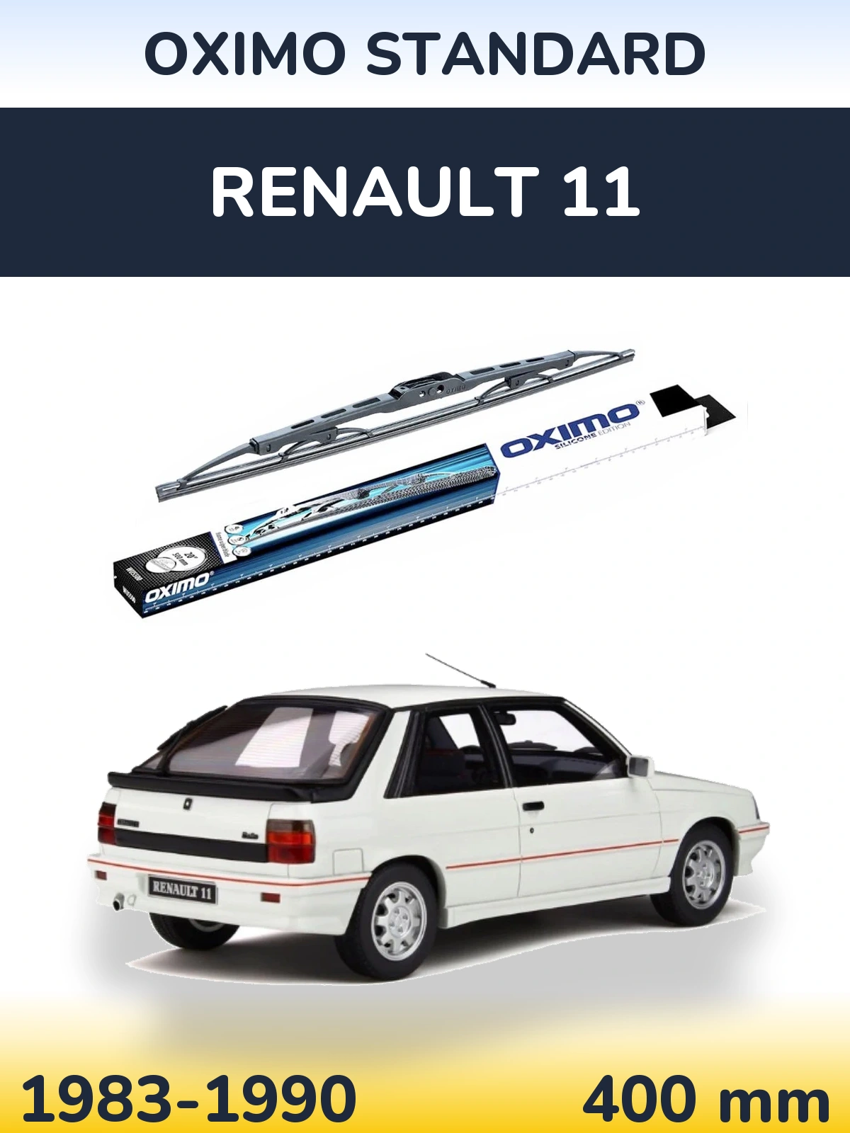 Rear wiper blade Oximo Standard 400 mm for Renault 11 1983-1990