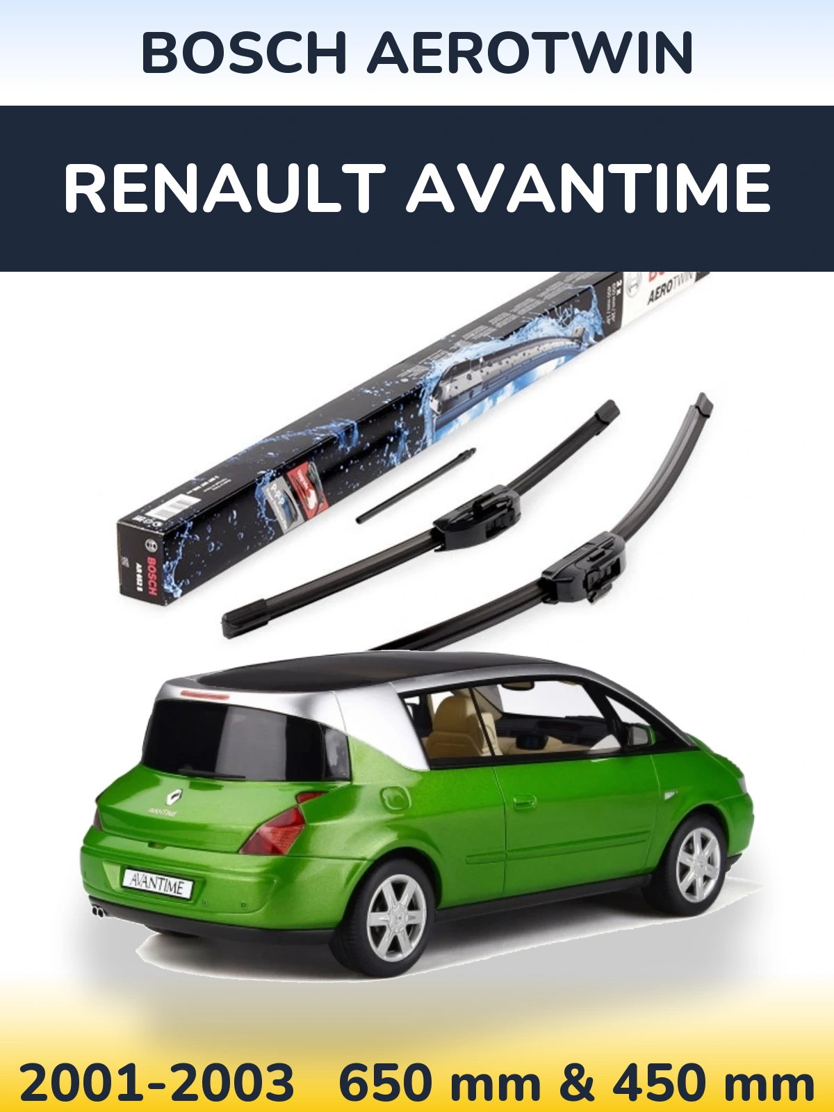 Комплект передніх щіток BOSCH AeroTwin 650 & 450 мм для Renault Avantime 2001-2003