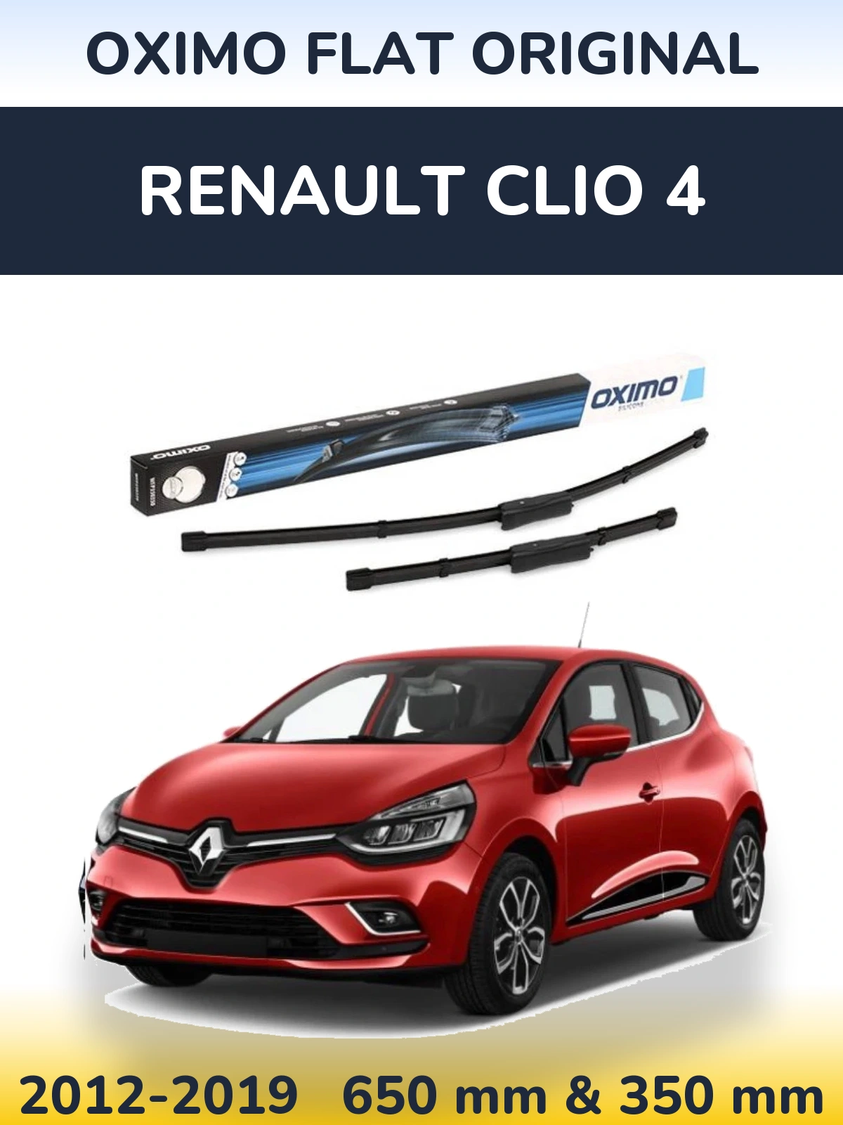 Komplet przednich wycieraczek Oximo Flat Original 650 & 350 mm do Renault Clio 4 2012-2019