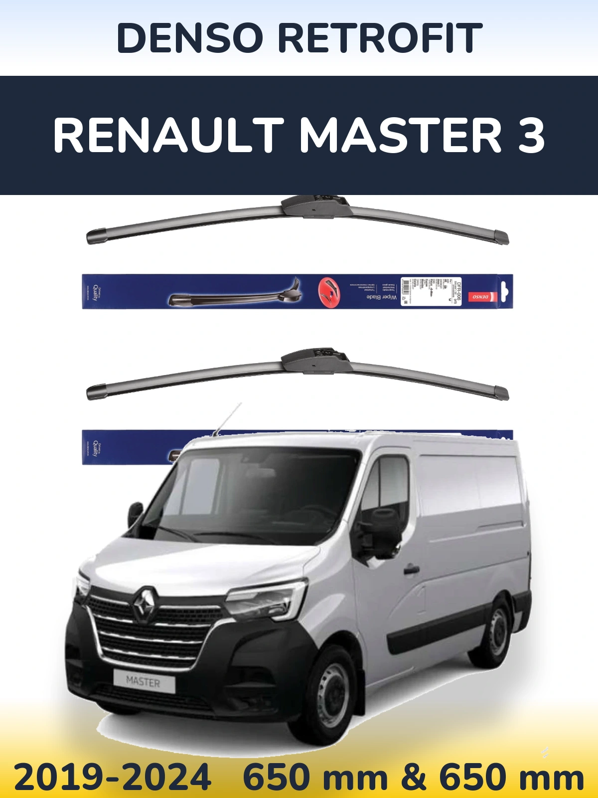 Komplet przednich wycieraczek Denso Retrofit 650 & 650 mm do Renault Master 3 2019-2024