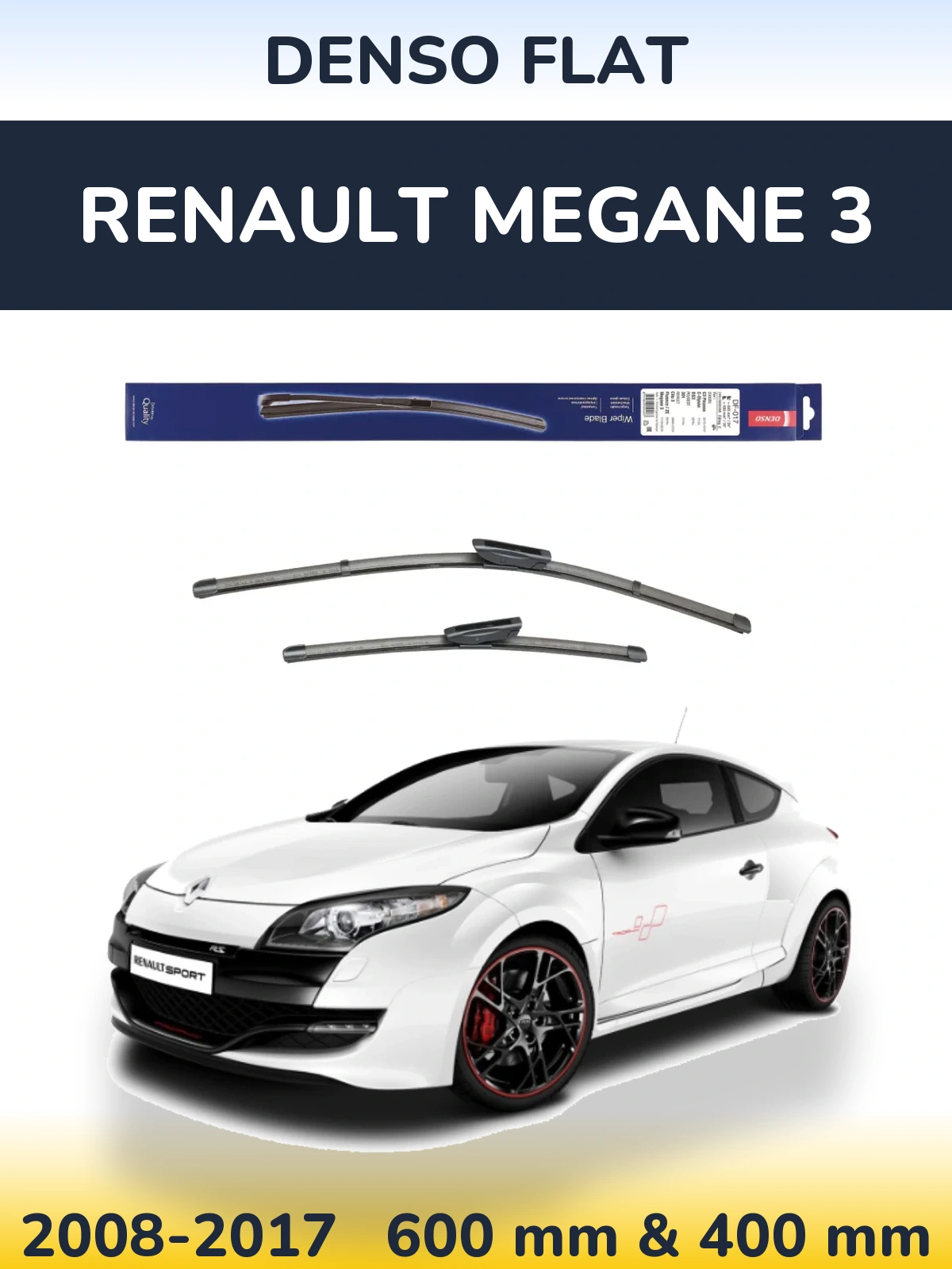 Комплект передніх щіток Denso Flat 600 & 400 мм для Renault Megane 3 2008-2017