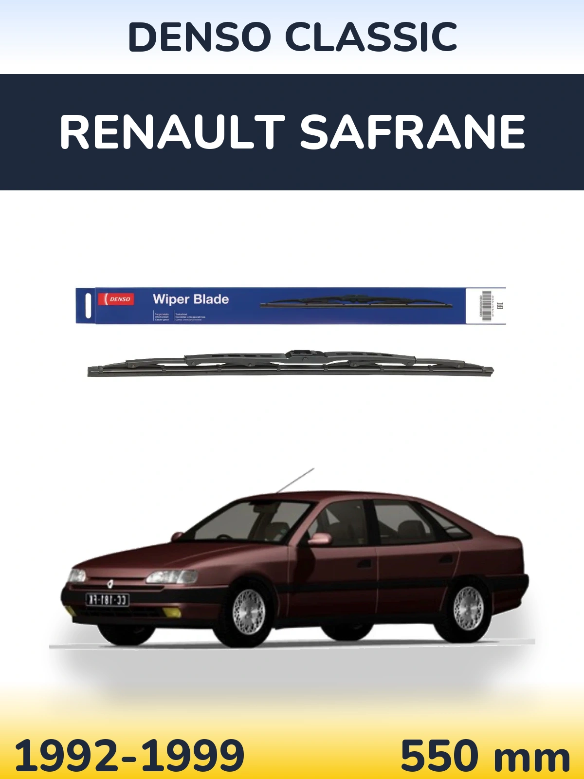 Rear wiper blade Denso Classic 550 мм for Renault Safrane 1992-1999