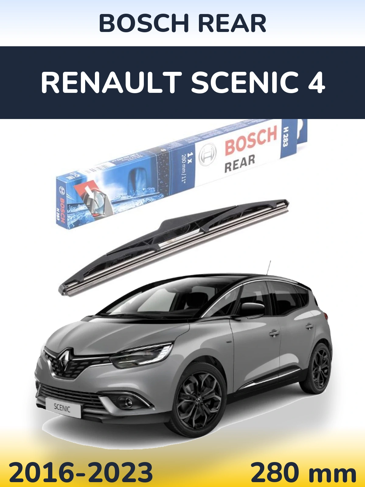 Rear wiper blade BOSCH Rear 280 мм for Renault Scenic 4 2016-2023