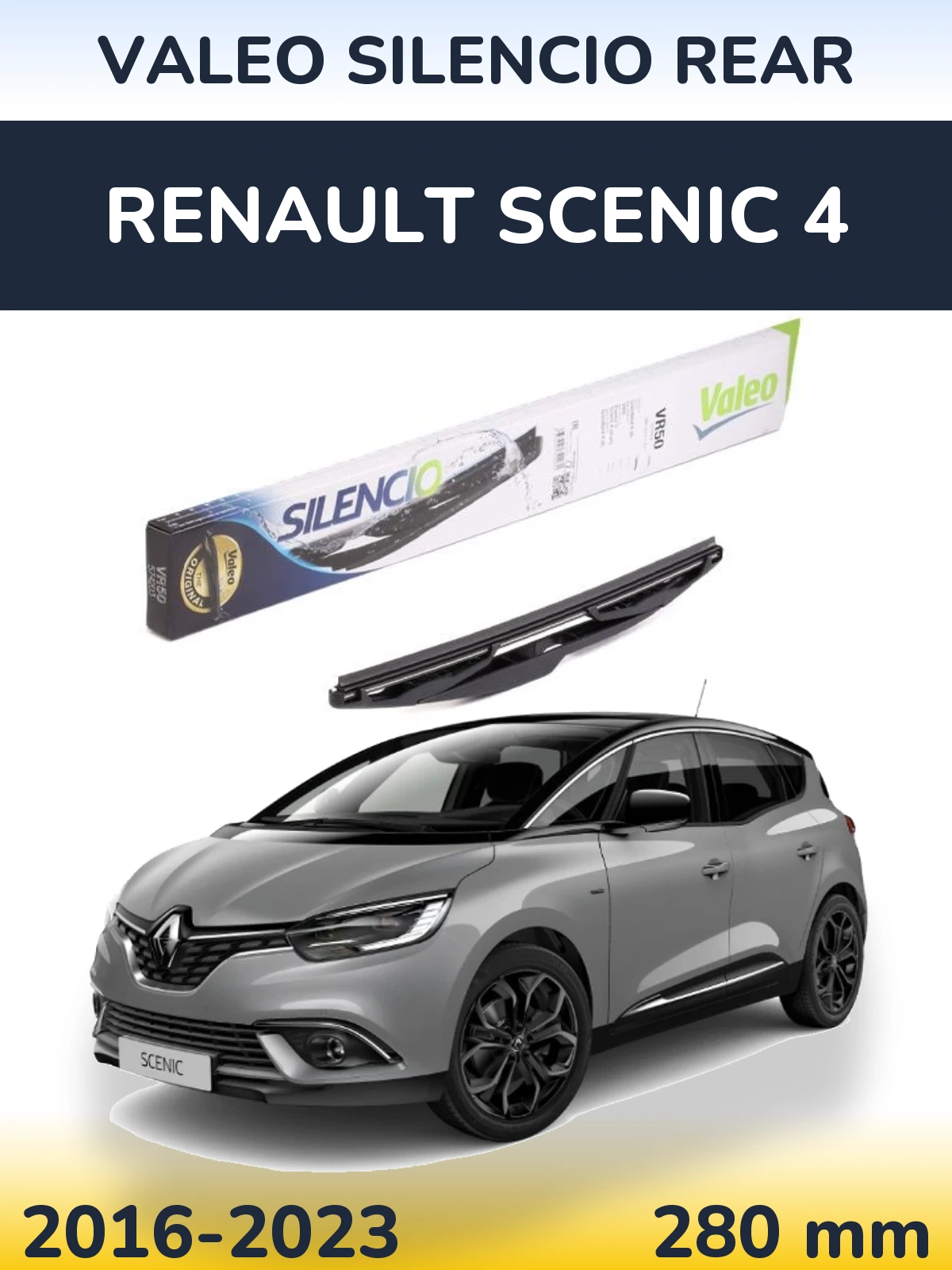 Rear wiper blade Valeo Silencio Rear 280 мм for Renault Scenic 4 2016-2023
