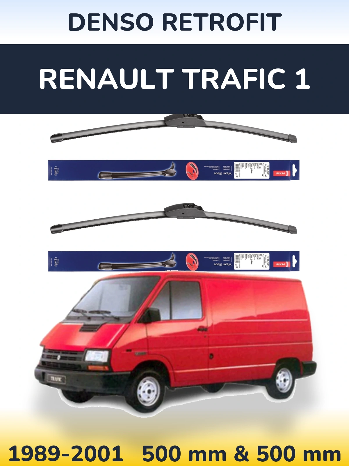 Комплект передних дворников Denso Retrofit 500 & 500 мм для Renault Trafic 1 1989-2001