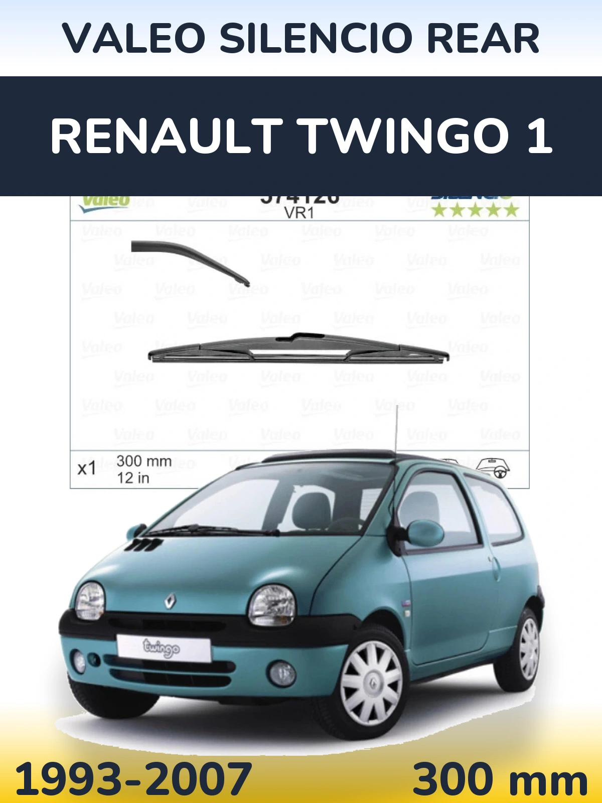Rear wiper blade Valeo Silencio Rear 300 мм for Renault Twingo 1 1993-2007