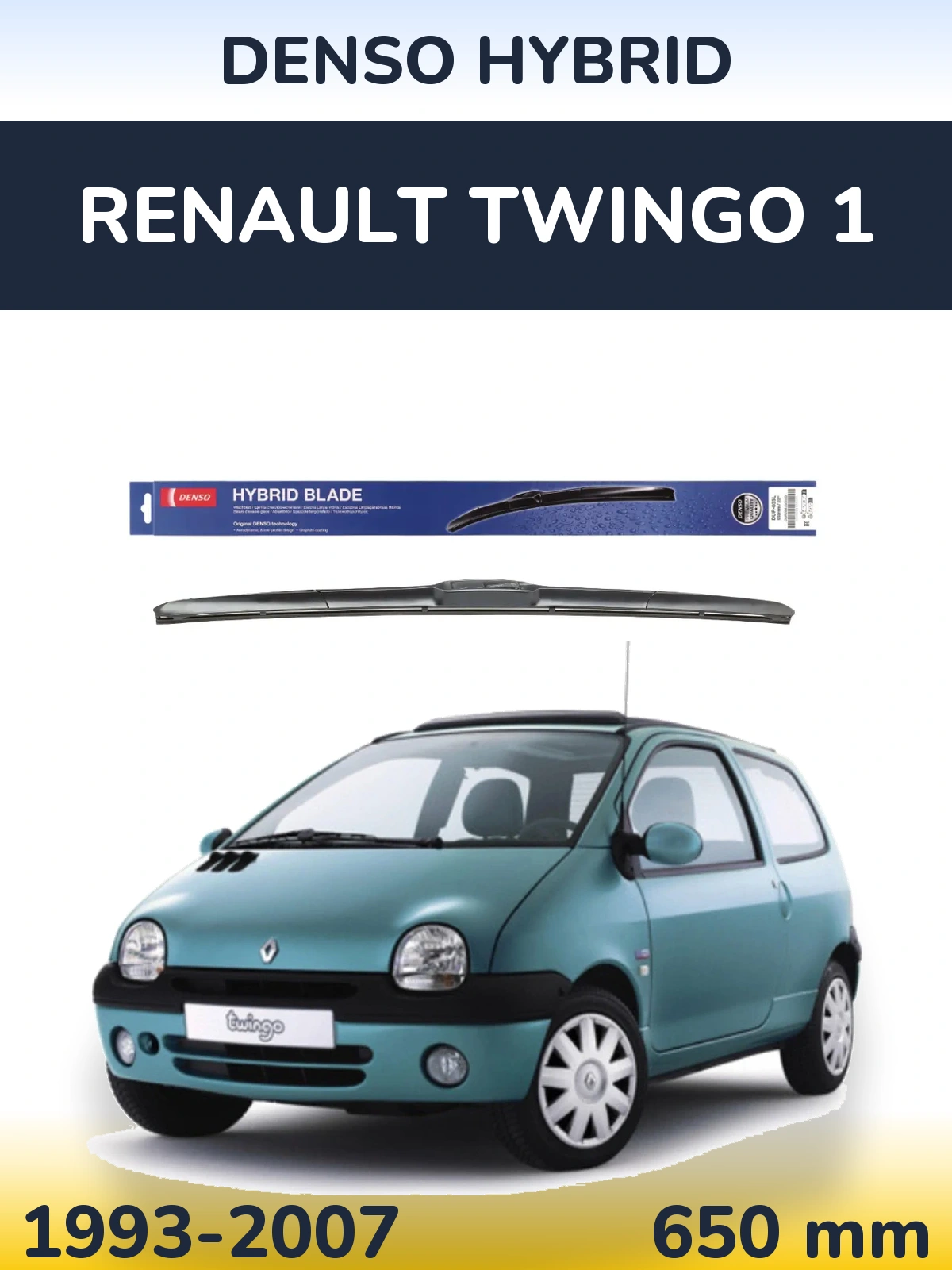 Front wiper blade Denso Hybrid 650 мм for Renault Twingo 1 1993-2007