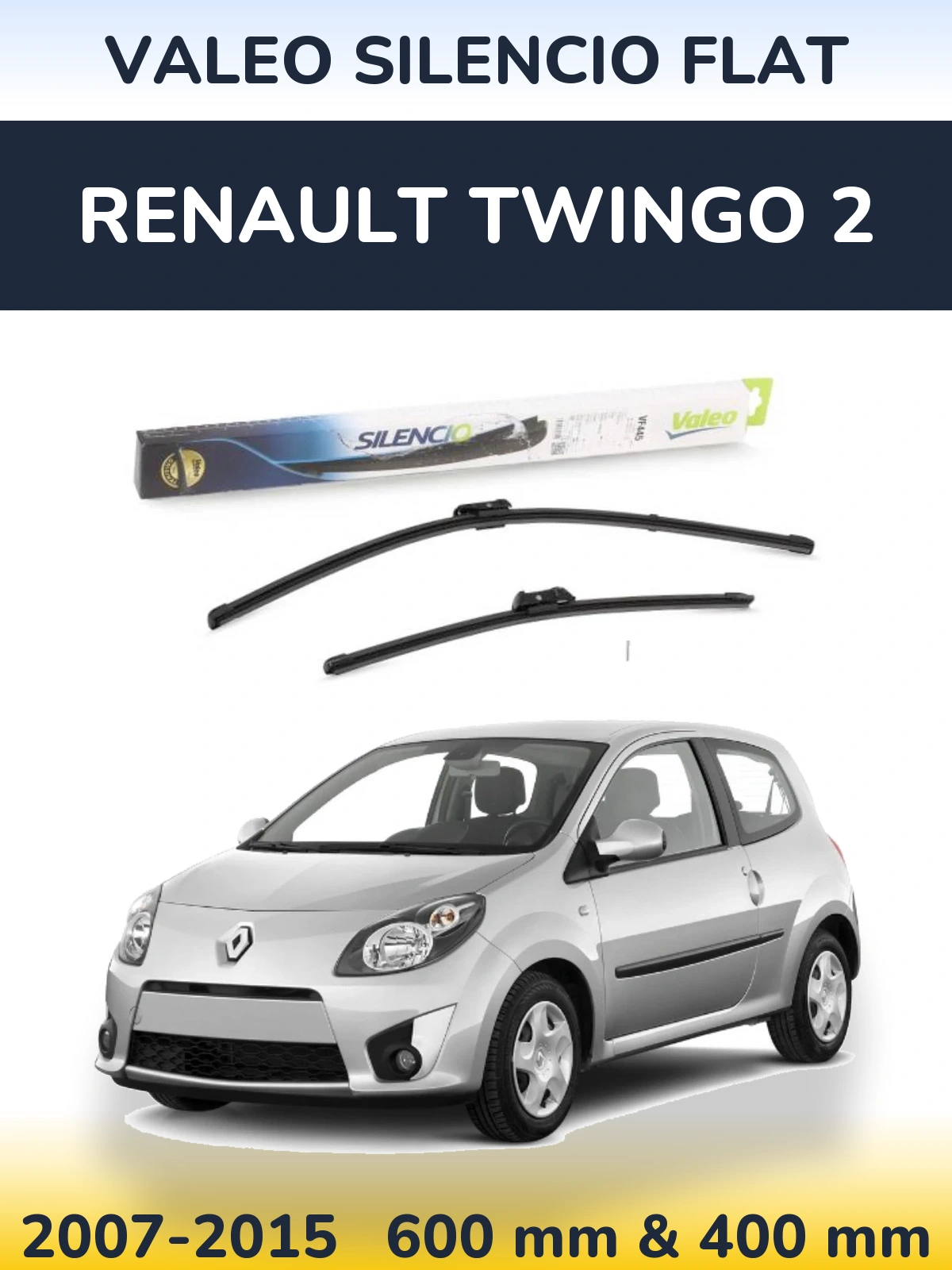 Комплект передних дворников Valeo Silencio Flat 600 & 400 мм для Renault Twingo 2 2007-2015