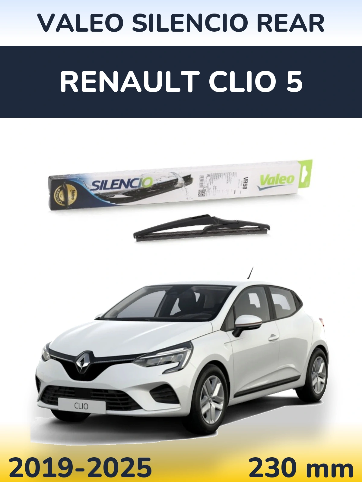 Задня щітка Valeo Silencio Rear 240 мм для Renault Clio 5 2019-2025