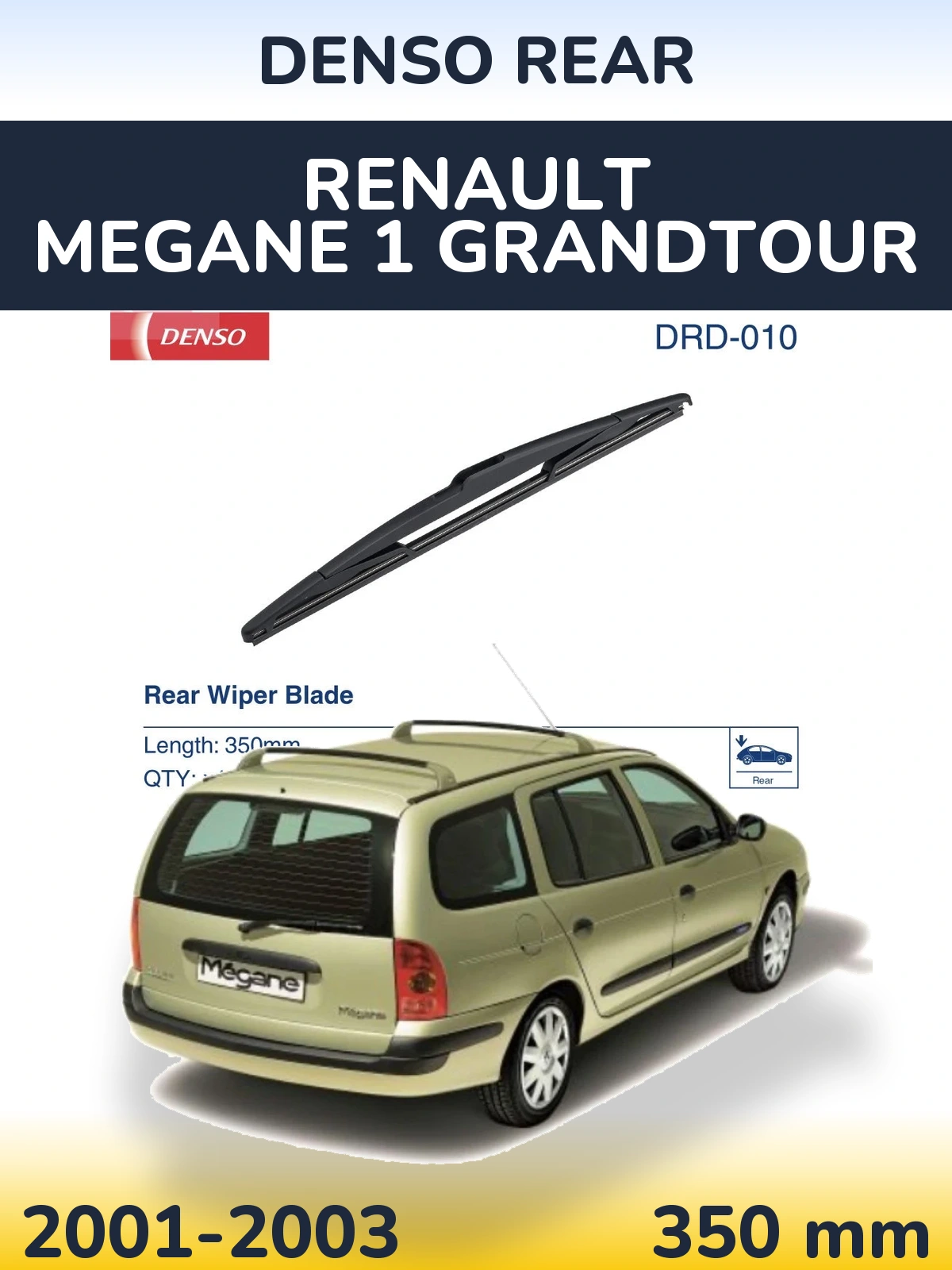 Задня щітка Denso Rear 350 мм для Renault Megane 1 Grandtour 2001-2003