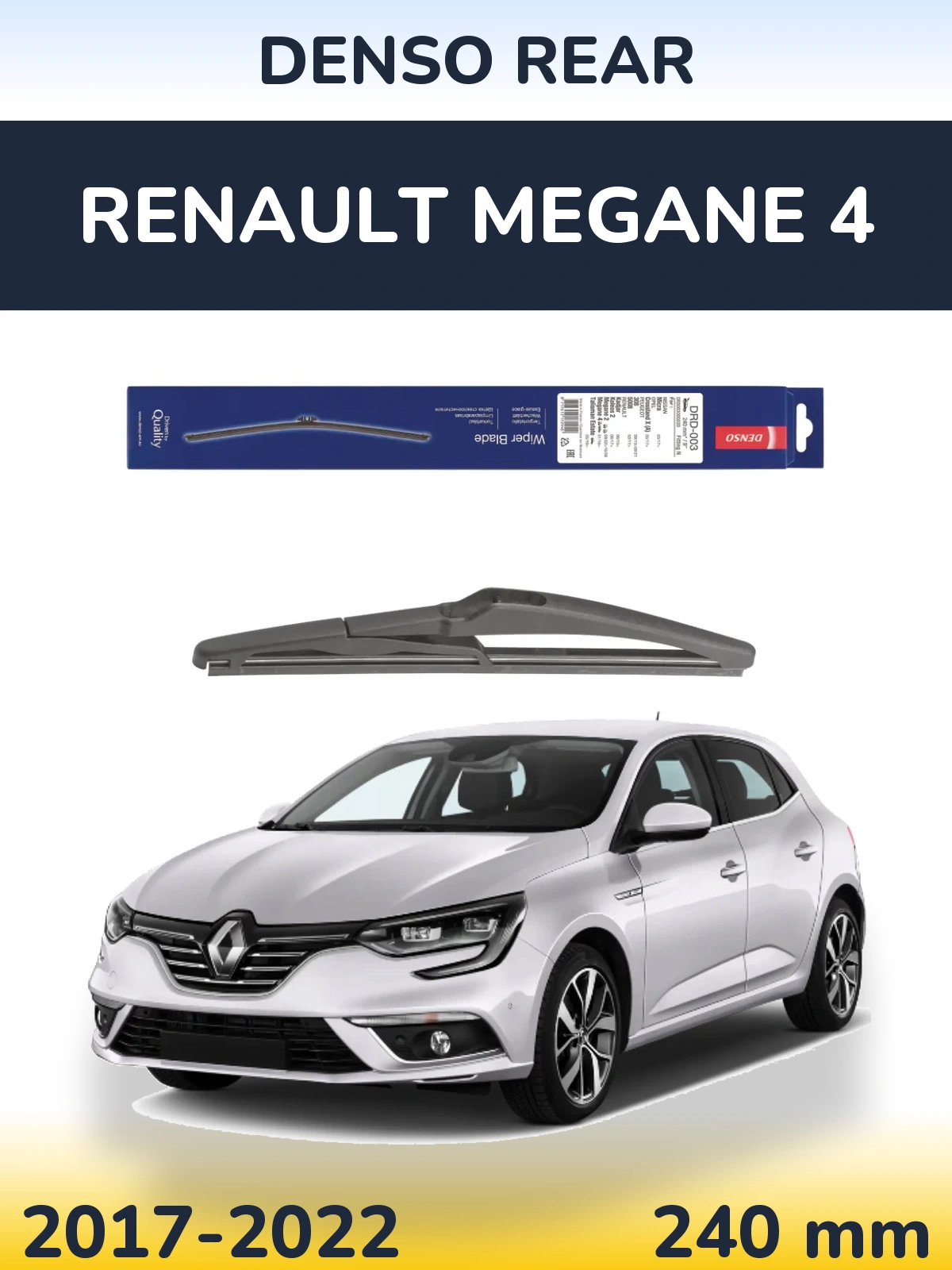 Rear wiper blade Denso Rear 240 мм for Renault Megane 4 2017-2022