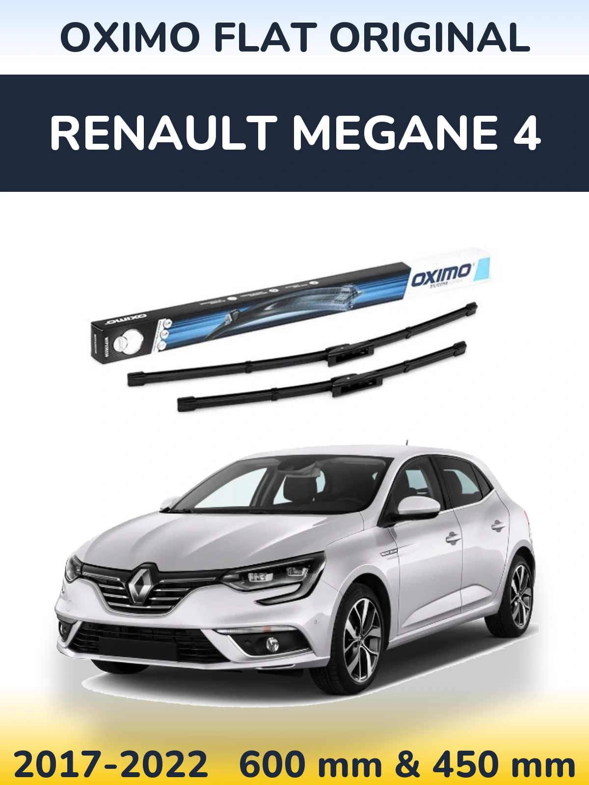 Komplet przednich wycieraczek Oximo Flat Original 600 & 450 mm do Renault Megane 4 2017-2022
