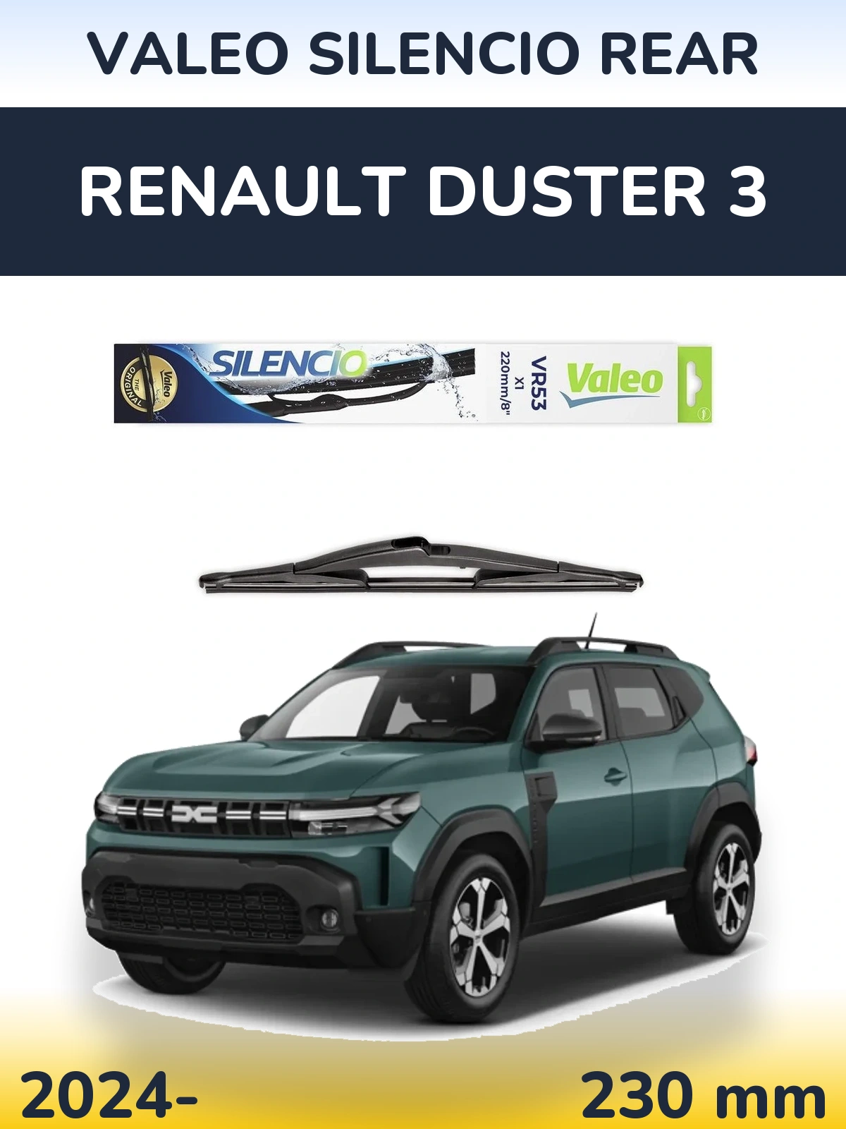 Rear wiper blade Valeo Silencio Rear 230 мм for Renault Duster 3 2024-2026