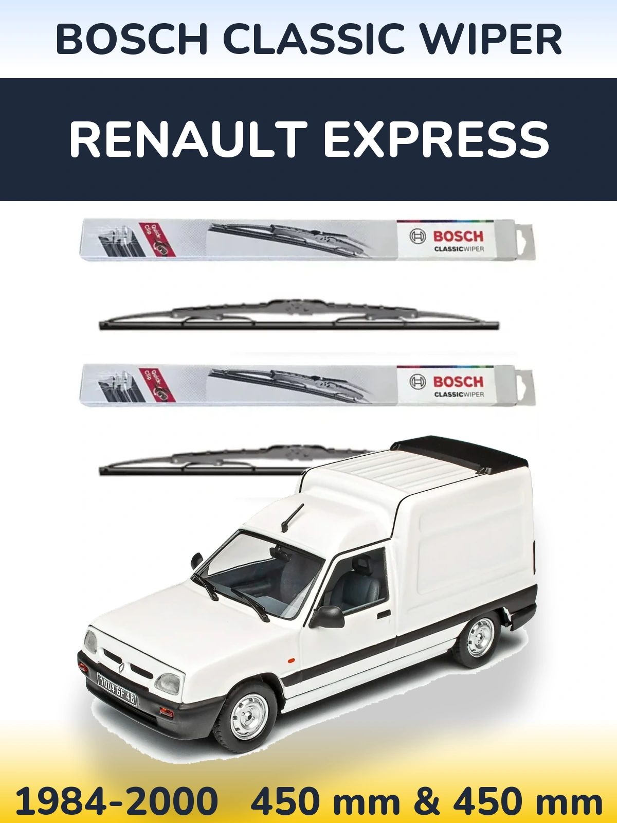 Комплект передних дворников BOSCH Classic Wiper 450 & 450 мм для Renault Express 1984-2000